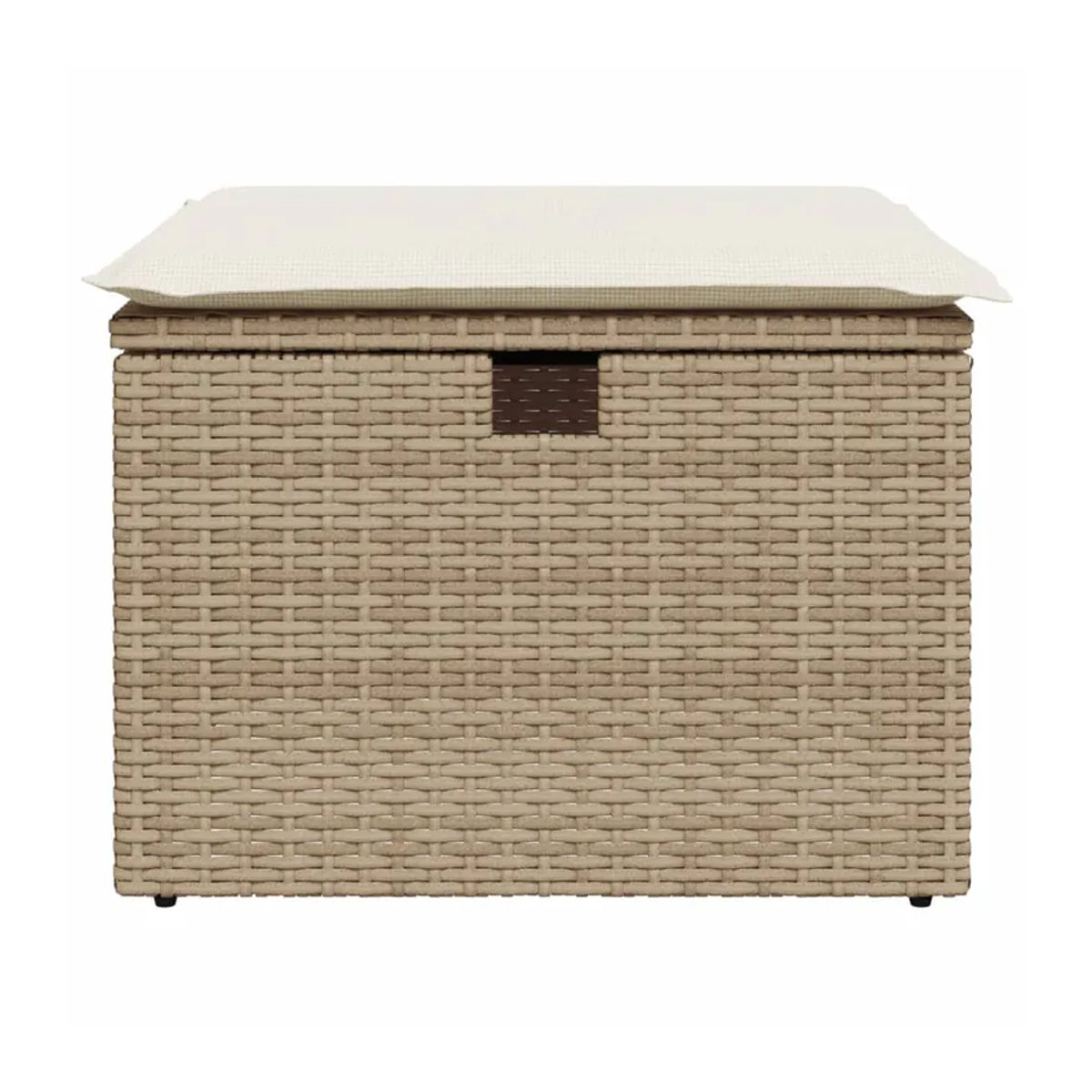 Vidaxl Gartenhocker aus Polyrattan mit Kissen in Beige, B/T/H: 55 x 55 x 37 cm - Bild 2