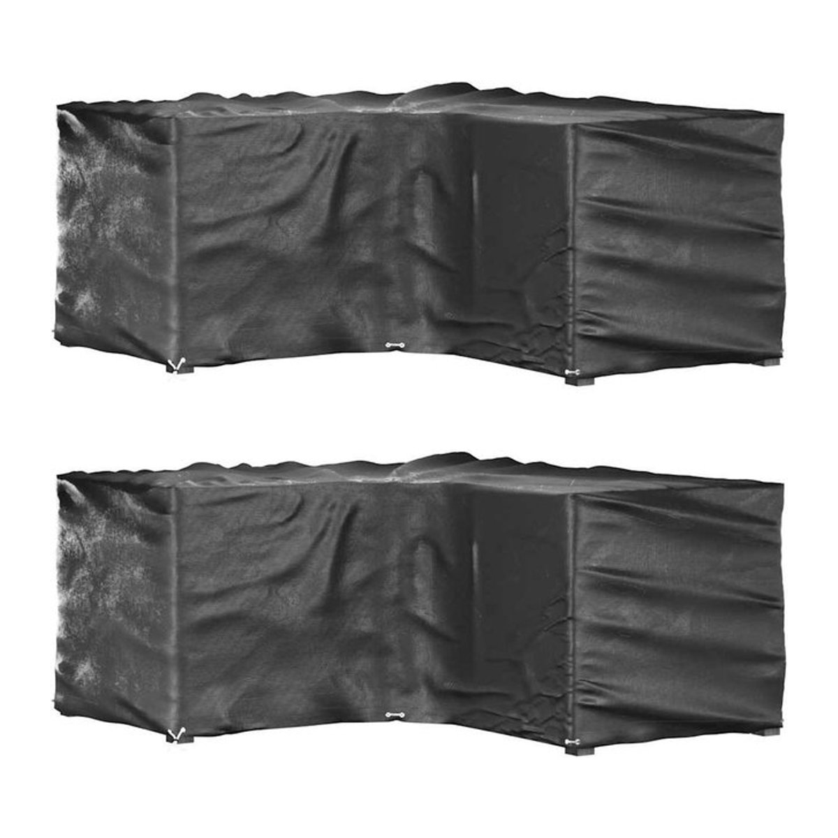 Vidaxl Gartenmöbel Abdeckungen L, 2 Stück, Schwarz, H x B x T: 90 x 185 x 185 cm - Bild 1
