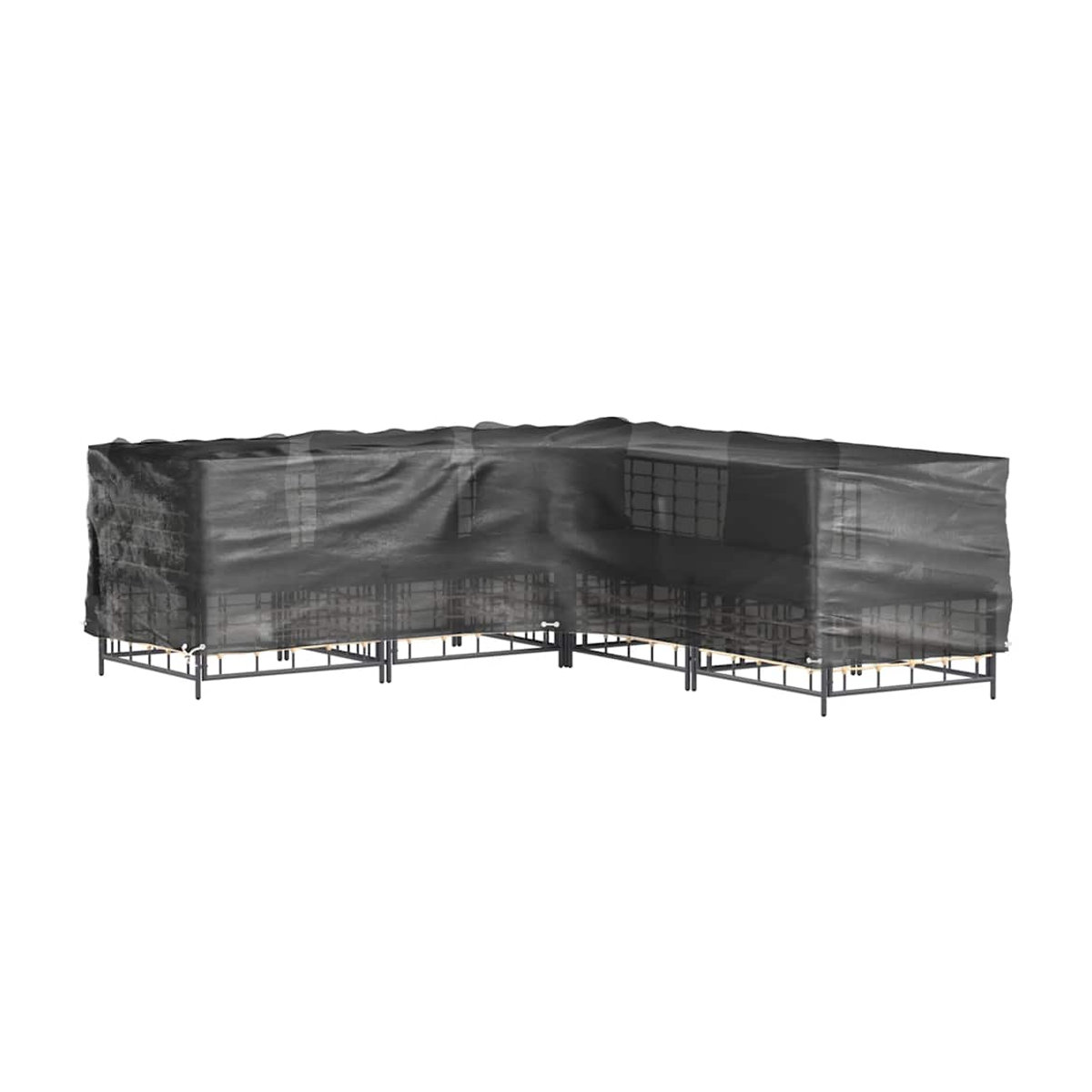 Vidaxl Gartenmöbel Abdeckungen L, 2 Stück, Schwarz, H x B x T: 90 x 185 x 185 cm - Bild 5