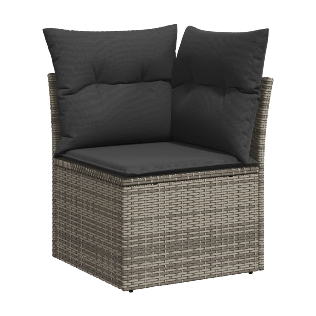Vidaxl Gartenmöbel-Set aus grauem Polyrattan mit 11-teiligem Kissen-Set - Bild 2