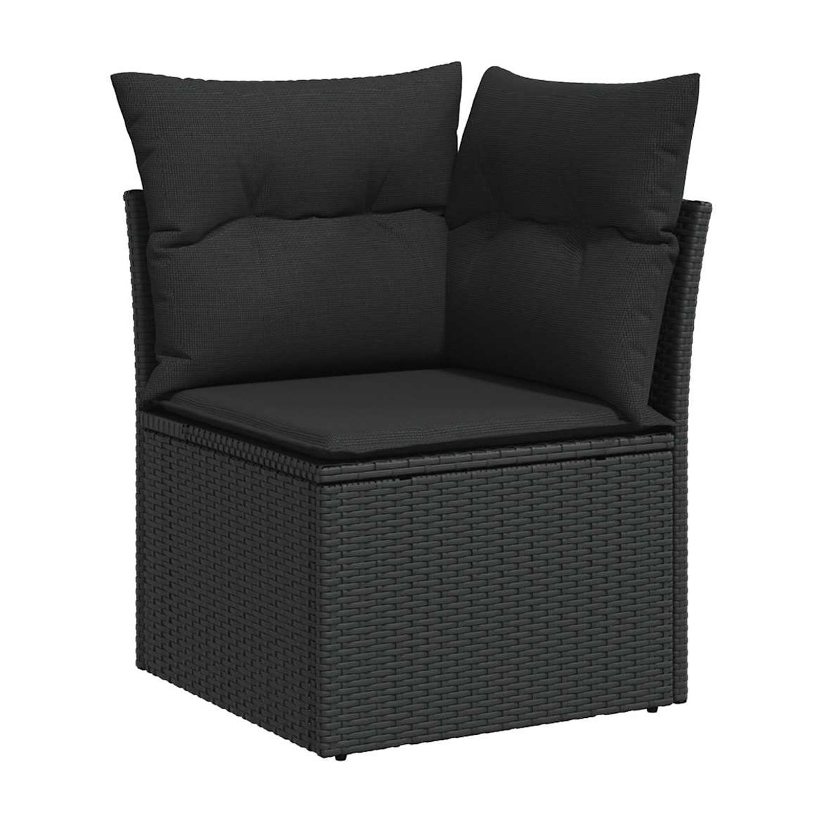 Vidaxl Gartenmöbel-Set aus PE-Rattan mit Kissen in Schwarz - Bild 3