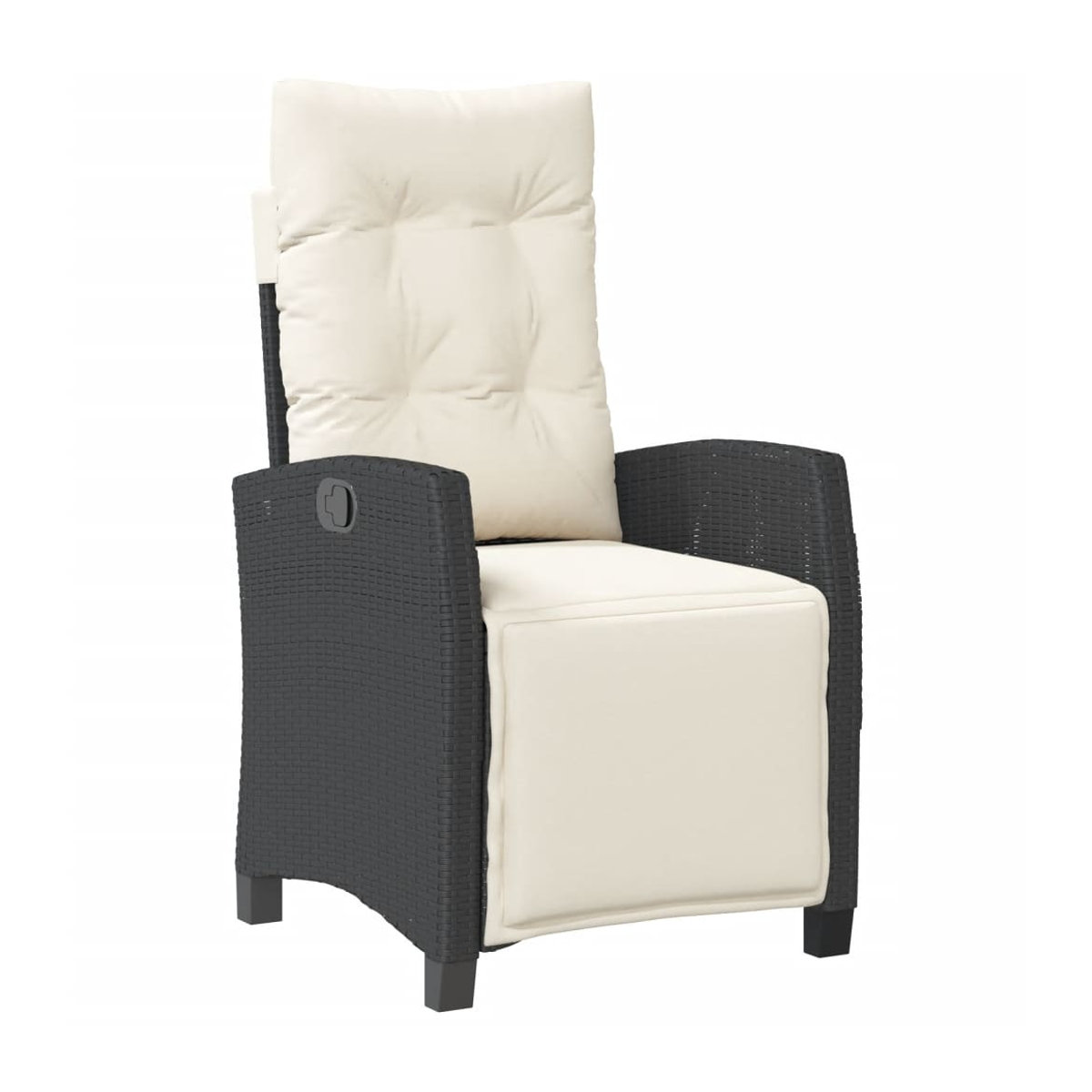 Vidaxl Gartenmöbel-Set aus PE-Rattan mit Kissen und Glastisch, 9-teilig, Schwarz und Beige, Modernes Design - Bild 1