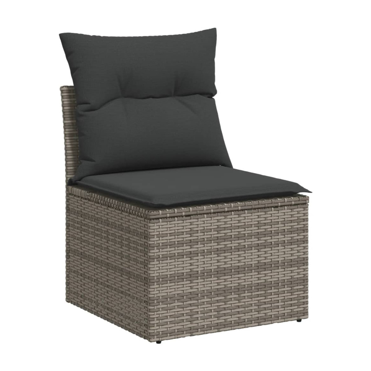 Vidaxl Gartenmöbel-Set aus Polyrattan mit 13-teiligem Kissen-Set in Grau - Bild 2