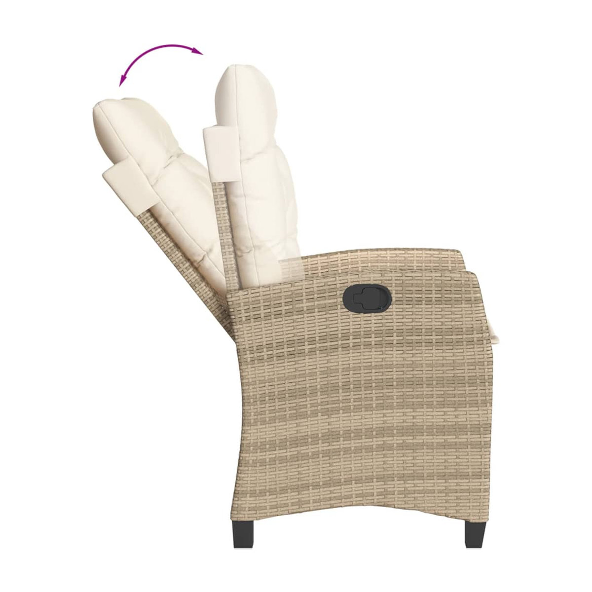 Vidaxl Gartenmöbel-Set aus Polyrattan mit 5 Teilen und Kissen, Beige - Bild 2