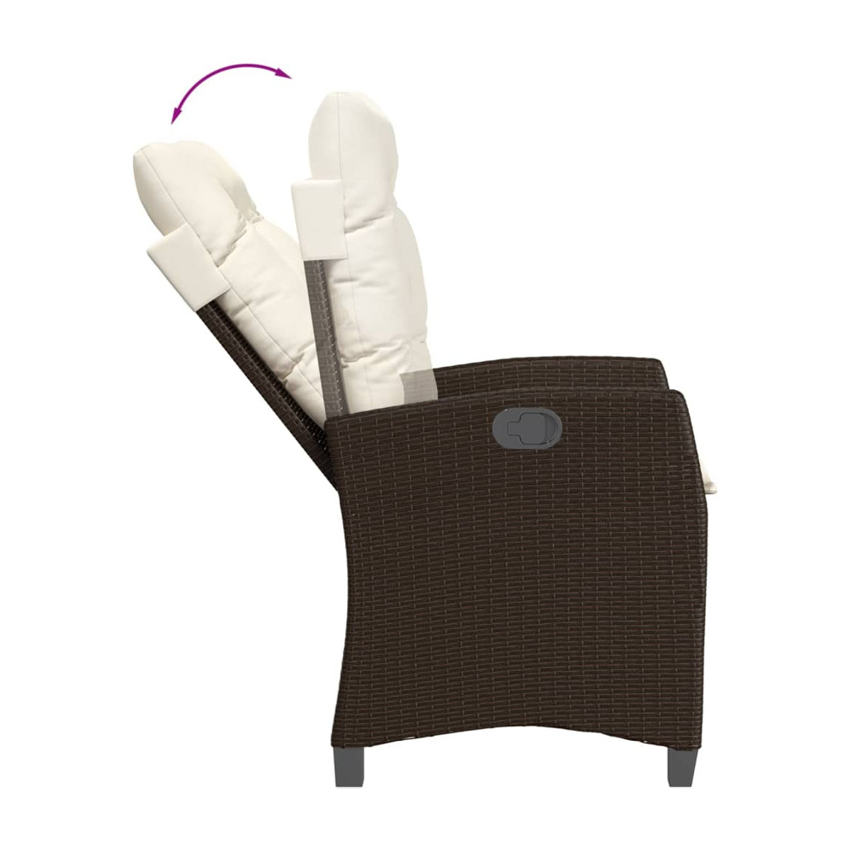 Vidaxl Gartenmöbel-Set aus Polyrattan mit 5 Teilen und Kissen, Braun - Bild 2