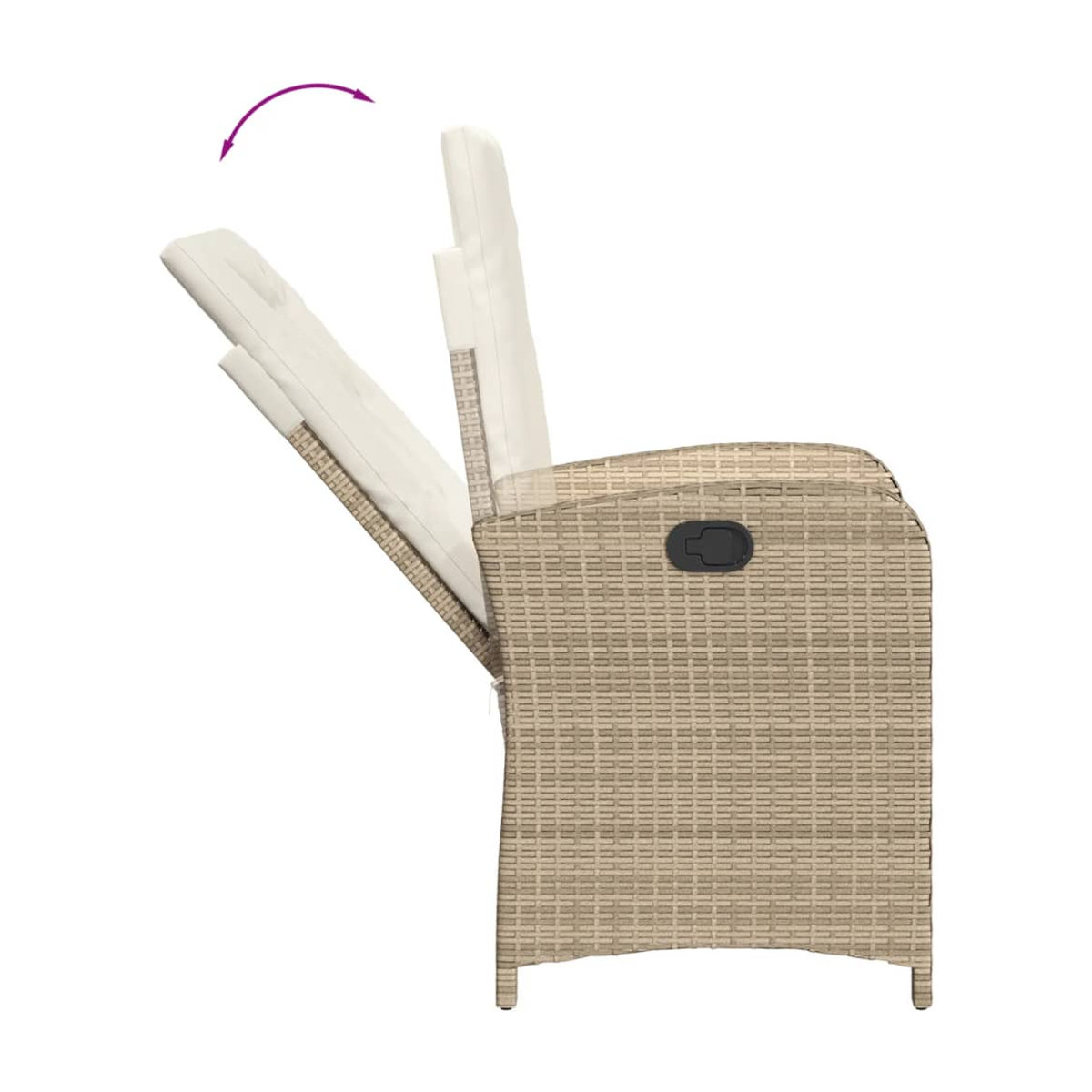Vidaxl Gartenmöbel-Set aus Polyrattan mit 9 Teilen und Kissen, Beige - Bild 2