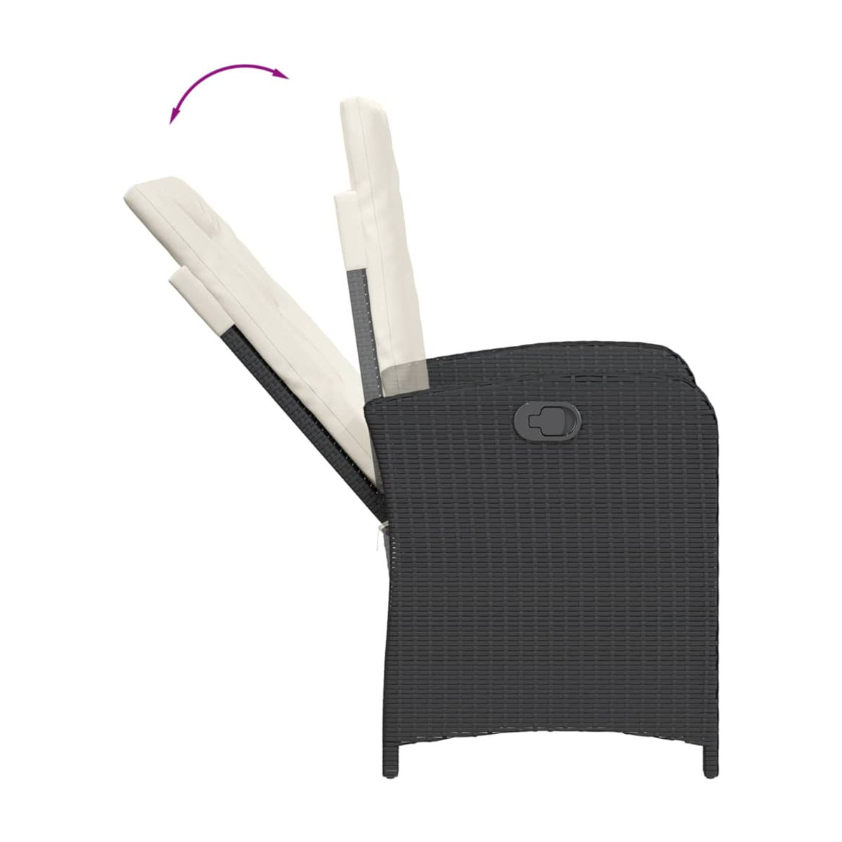 Vidaxl Gartenmöbel-Set aus Polyrattan mit 9 Teilen und Kissen, Schwarz, Modernes Design - Bild 2