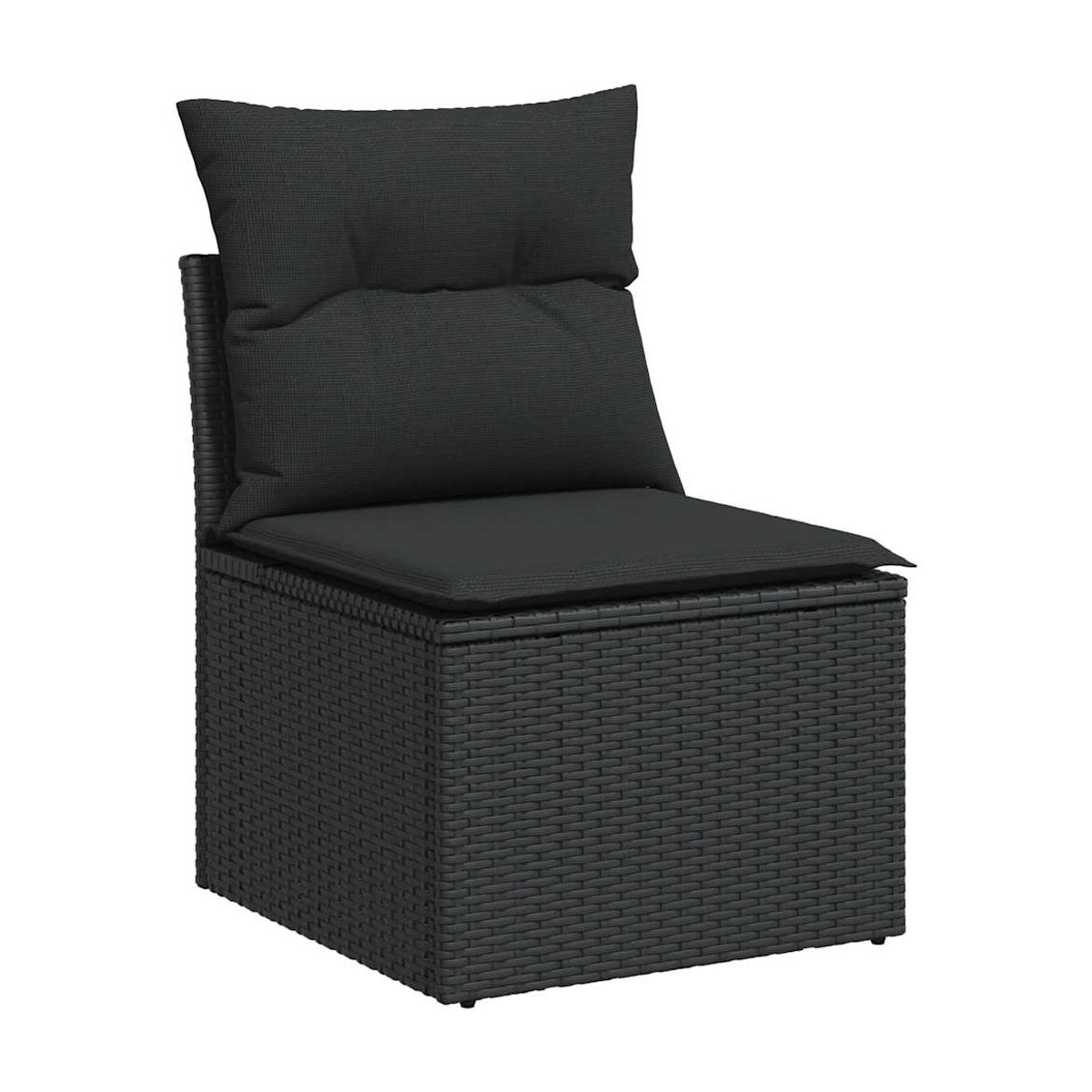 Vidaxl Gartenmöbel-Set aus Polyrattan mit Kissen, 6-teilig, Schwarz - Bild 2