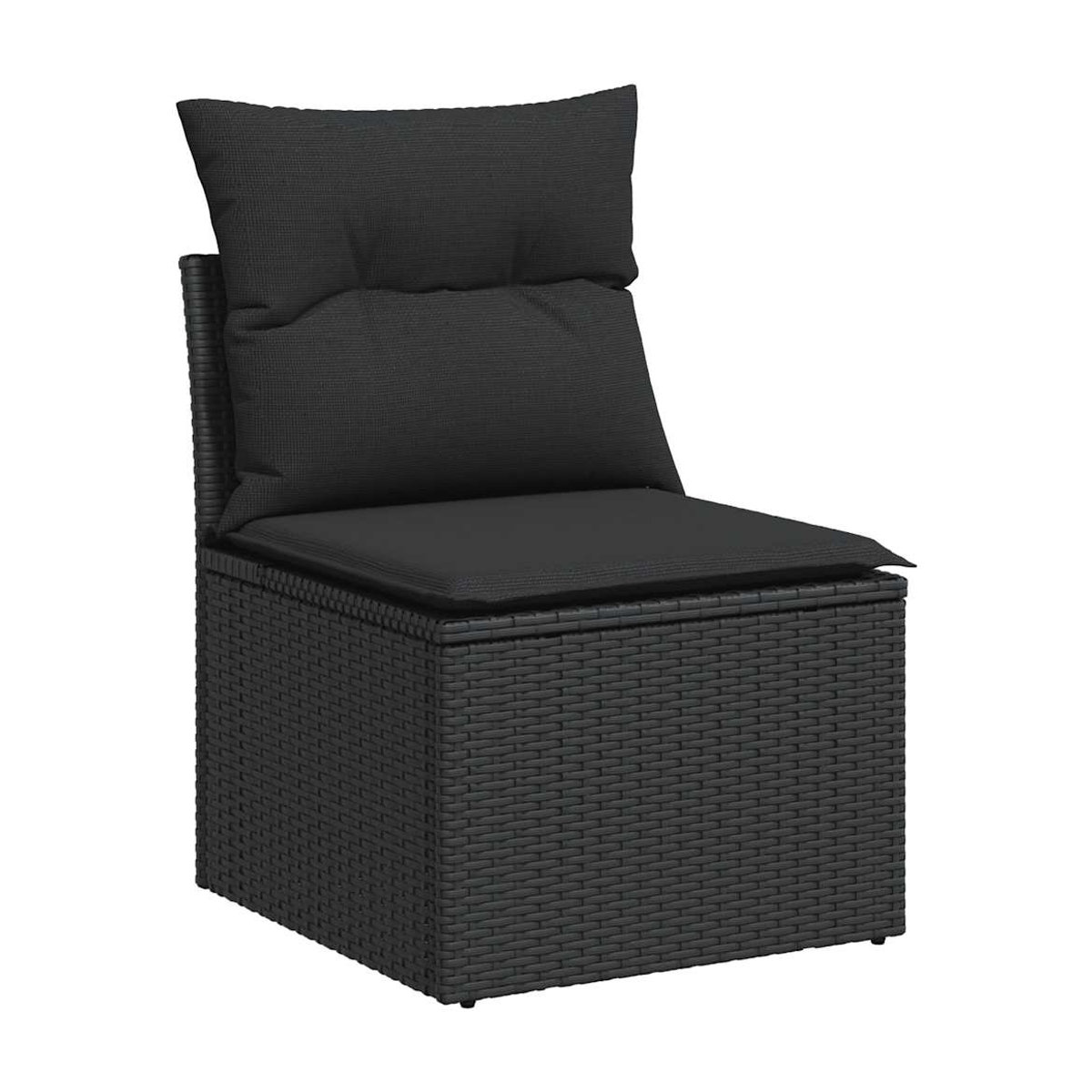 Vidaxl Gartenmöbel-Set aus Polyrattan mit Kissen, 6-teilig, Schwarz - Bild 3