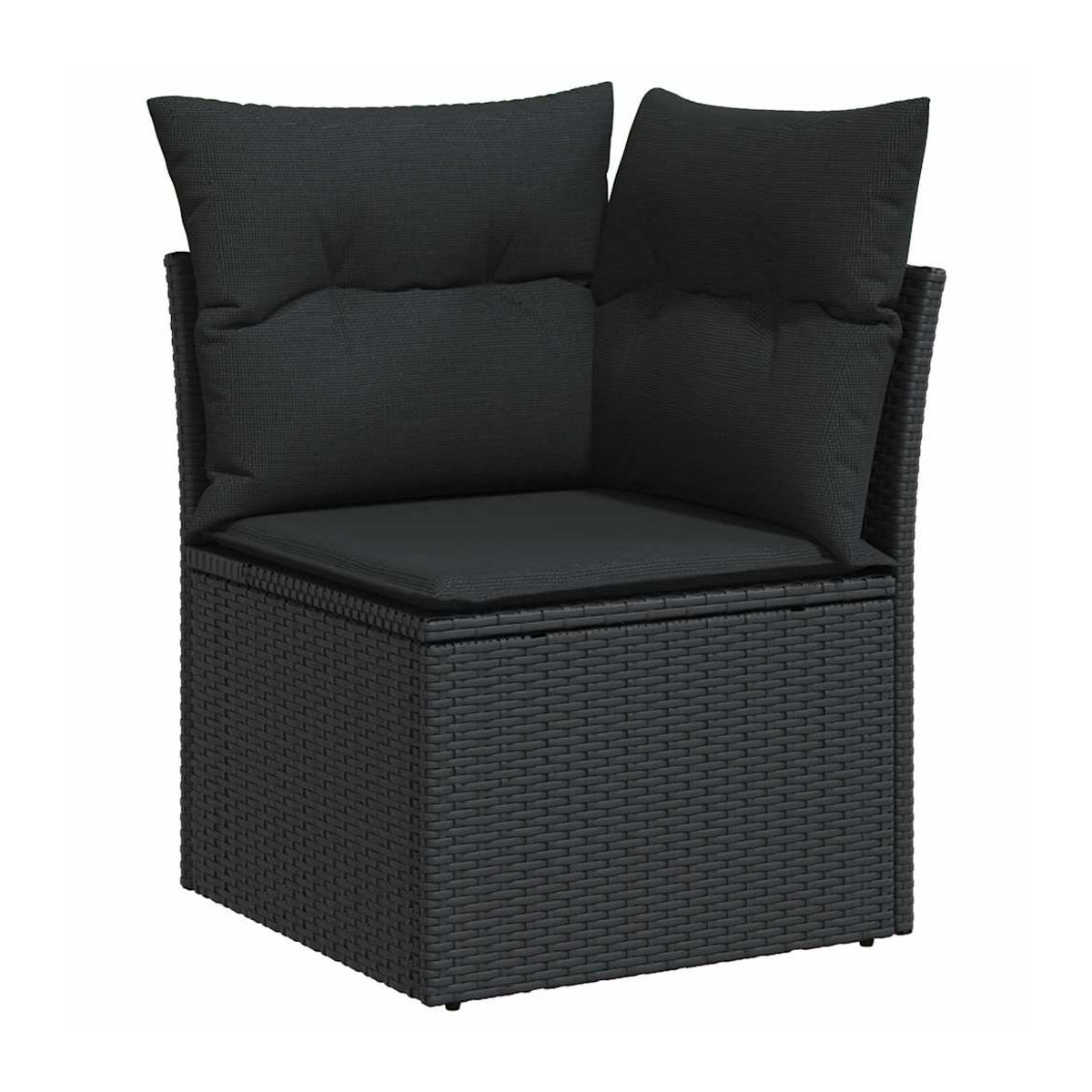 Vidaxl Gartenmöbel-Set aus Polyrattan mit Kissen, 6-teilig, Schwarz - Bild 4