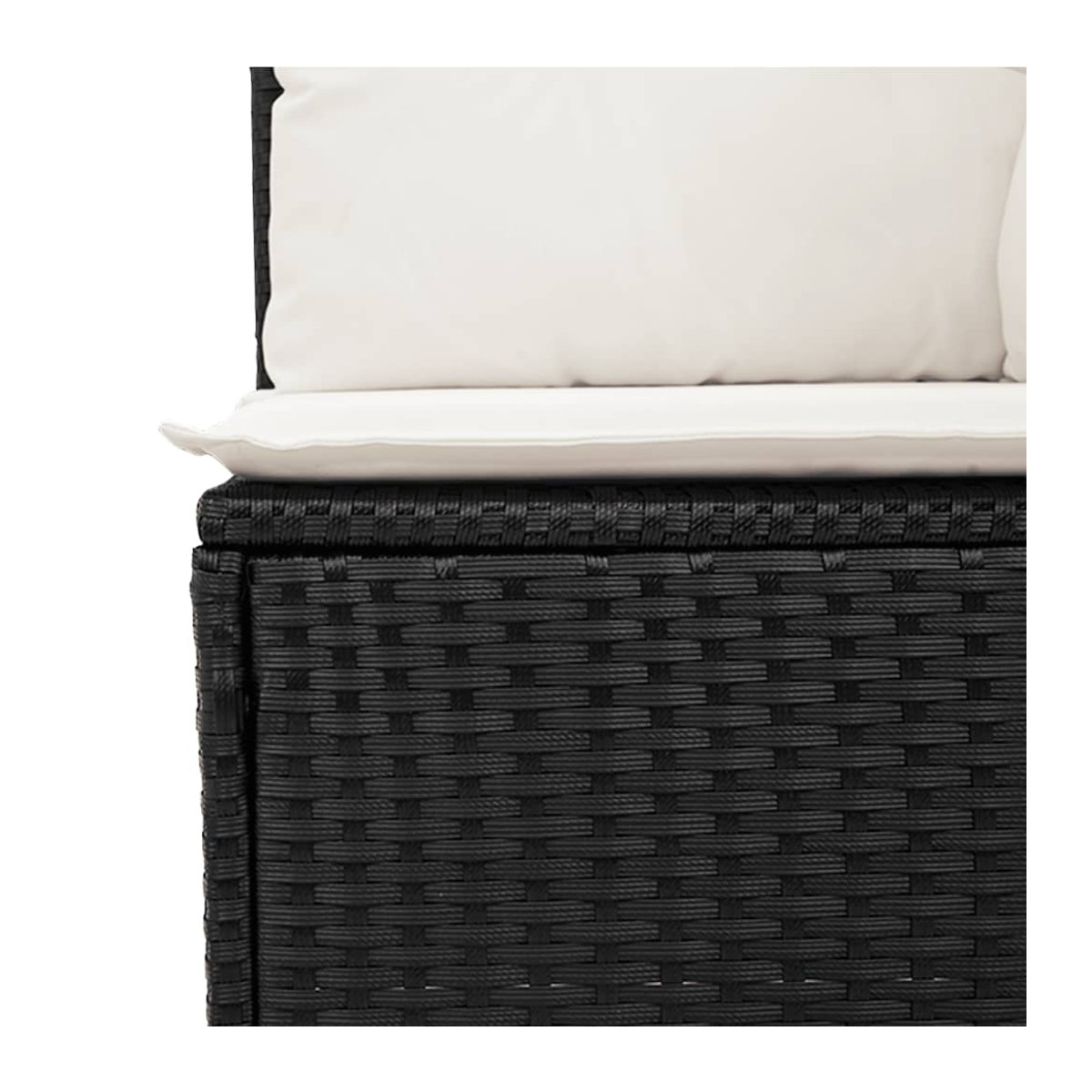 Vidaxl Gartenmöbel-Set aus Polyrattan mit Kissen, 6-teilig, Schwarz und Beige - Bild 4