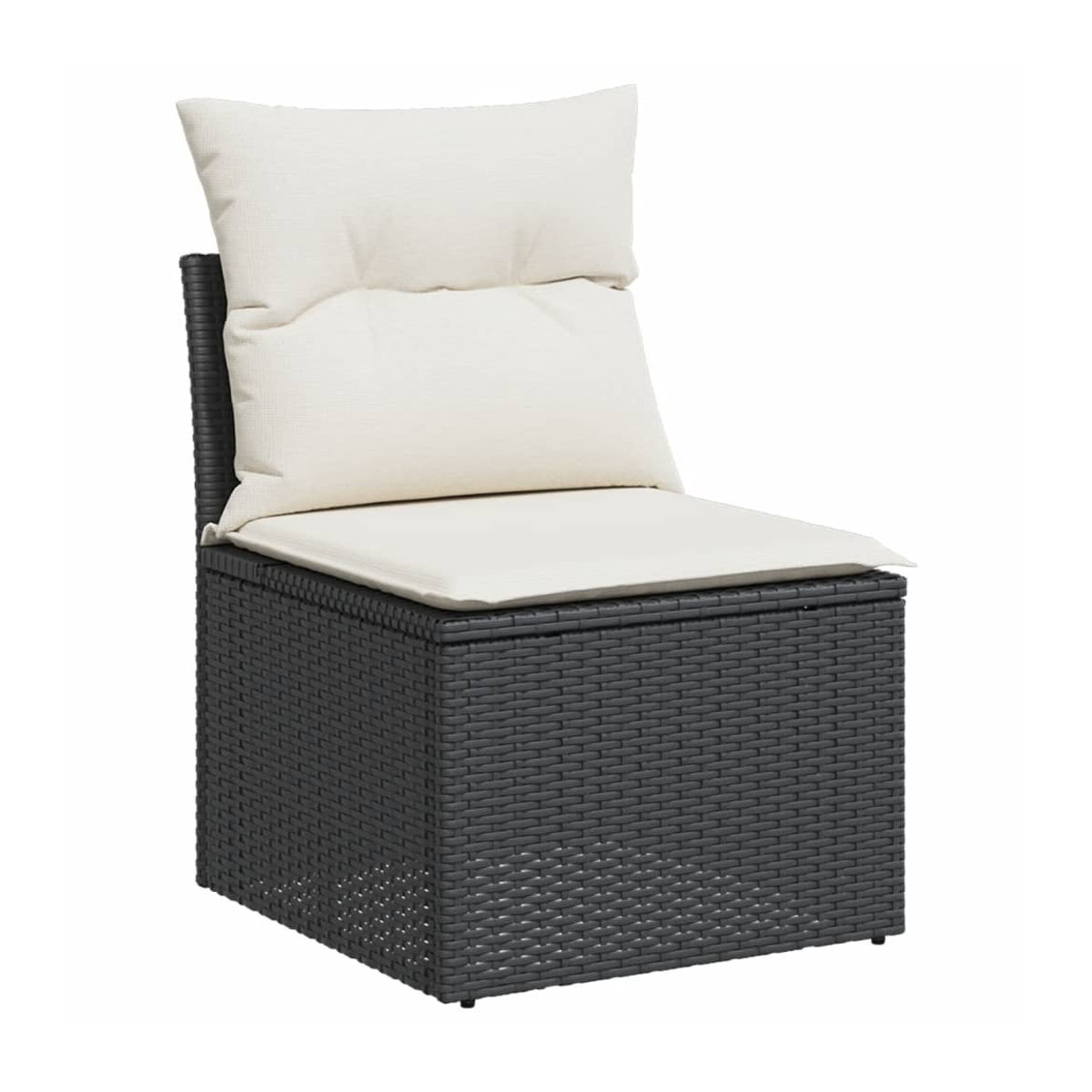 Vidaxl Gartenmöbel-Set aus Polyrattan mit Kissen, 6-teilig, Schwarz und Beige - Bild 5