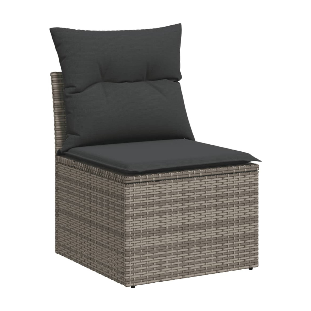 Vidaxl Gartenmöbel-Set aus Polyrattan mit Kissen, 8-teilig, Grau, Modernes Design - Bild 5