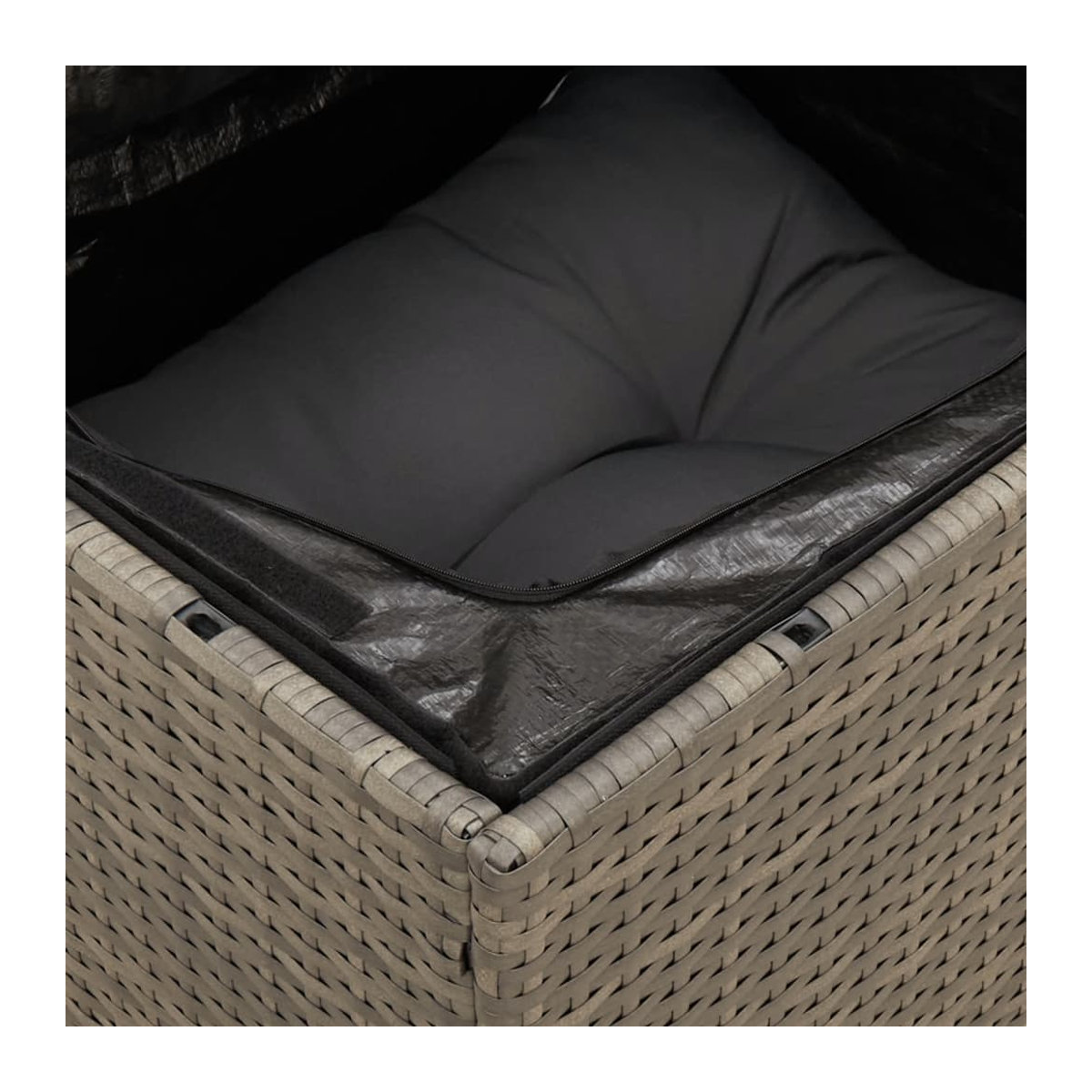 Vidaxl Gartenmöbel-Set aus Polyrattan mit Kissen, 8-teilig, Grau, Modernes Design - Bild 3