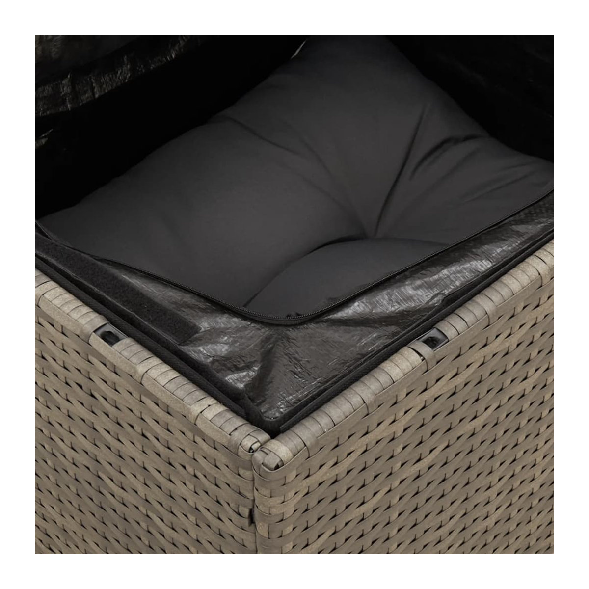 Vidaxl Gartenmöbel-Set aus Polyrattan mit Kissen, 9-teilig, Grau, Modernes Design - Bild 2