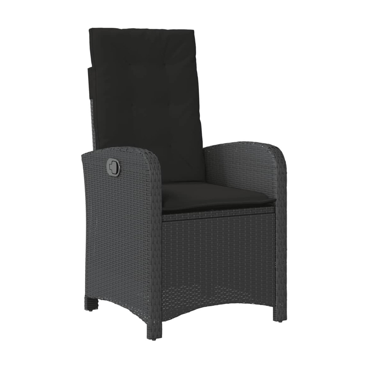 Vidaxl Gartenmöbel-Set aus Polyrattan mit Kissen und Glastisch, 5-teilig, Schwarz - Bild 2