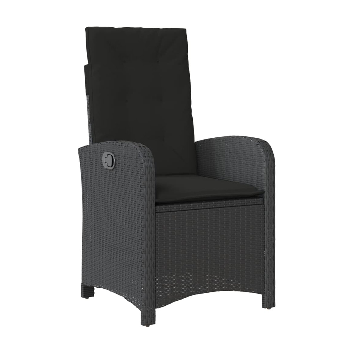 Vidaxl Gartenmöbel-Set aus Polyrattan mit Kissen und Glastisch, 7-teilig, Schwarz - Bild 2