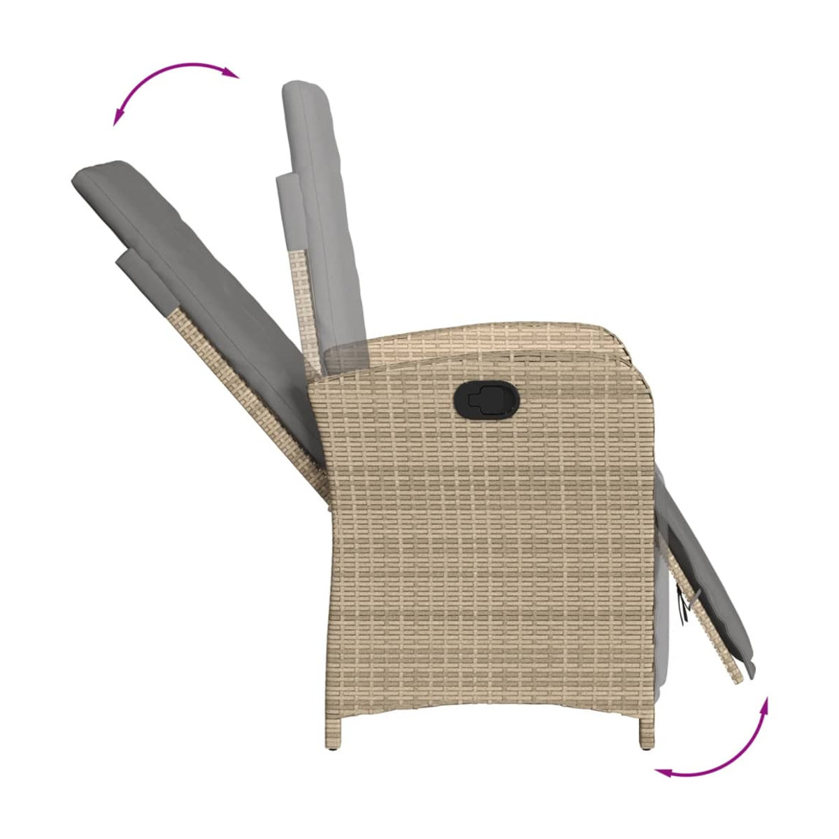 Vidaxl Gartenmöbel-Set aus Polyrattan mit Kissen und Glastisch, 9-teilig, Beige - Bild 3