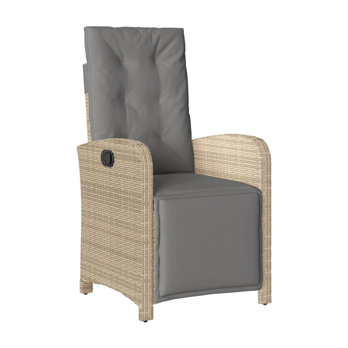 Vidaxl Gartenmöbel-Set aus Polyrattan mit Kissen und Glastisch, 9-teilig, Beige - Bild 4