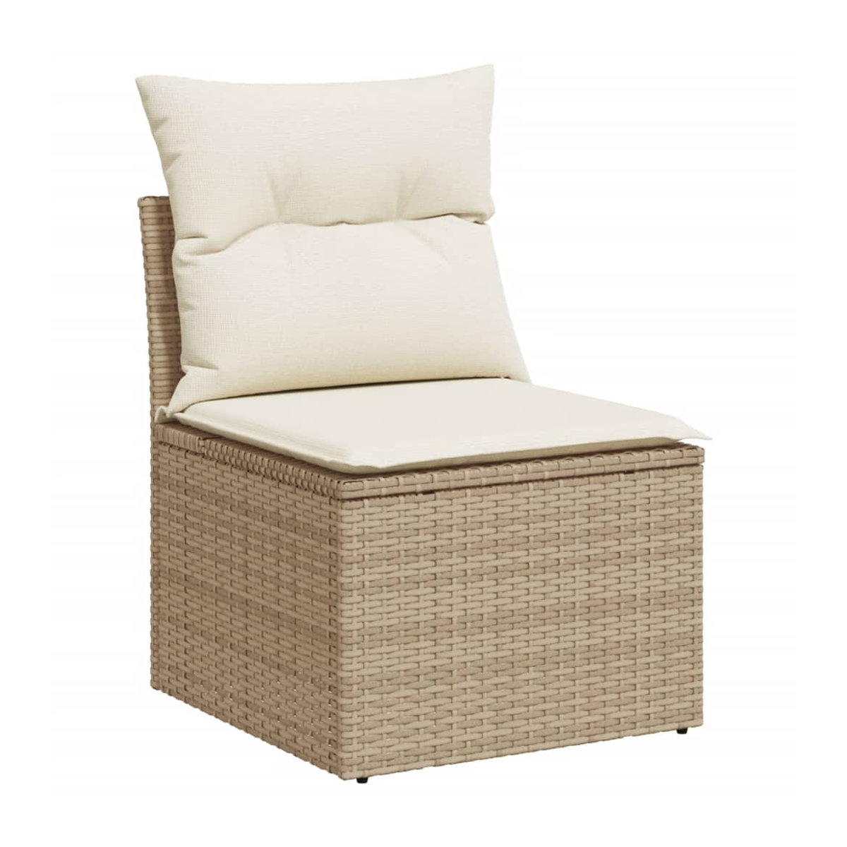 Vidaxl Gartenmöbel-Set aus Polyrattan und Akazie mit 11 Teilen und Kissen, Beige - Bild 2