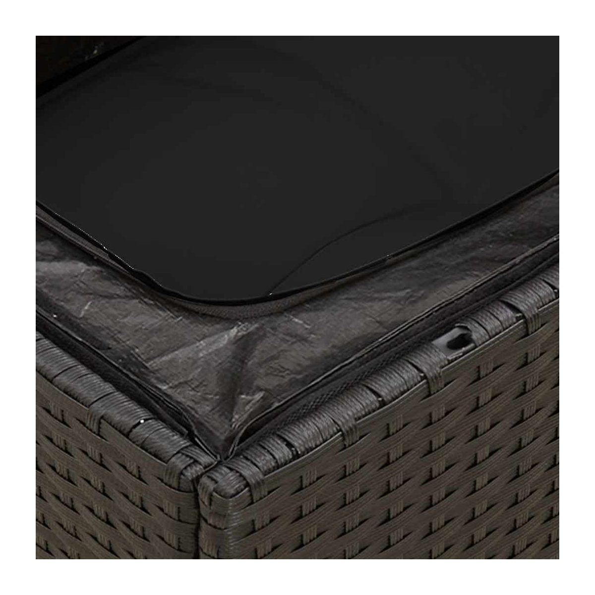Vidaxl Gartenmöbel-Set aus Polyrattan und Akazie mit 12 Teilen und Kissen in Schwarz - Bild 4
