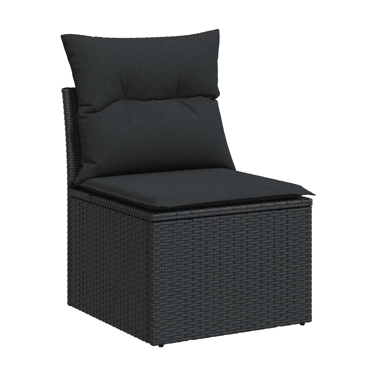 Vidaxl Gartenmöbel-Set aus Polyrattan und Akazie mit 12 Teilen und Kissen in Schwarz - Bild 3