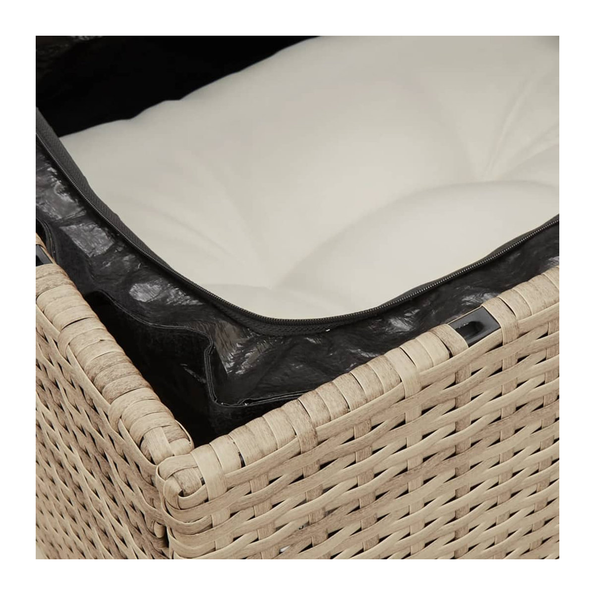 Vidaxl Gartenmöbel-Set aus Polyrattan und Akazie mit 13 Teilen in Beige - Bild 3