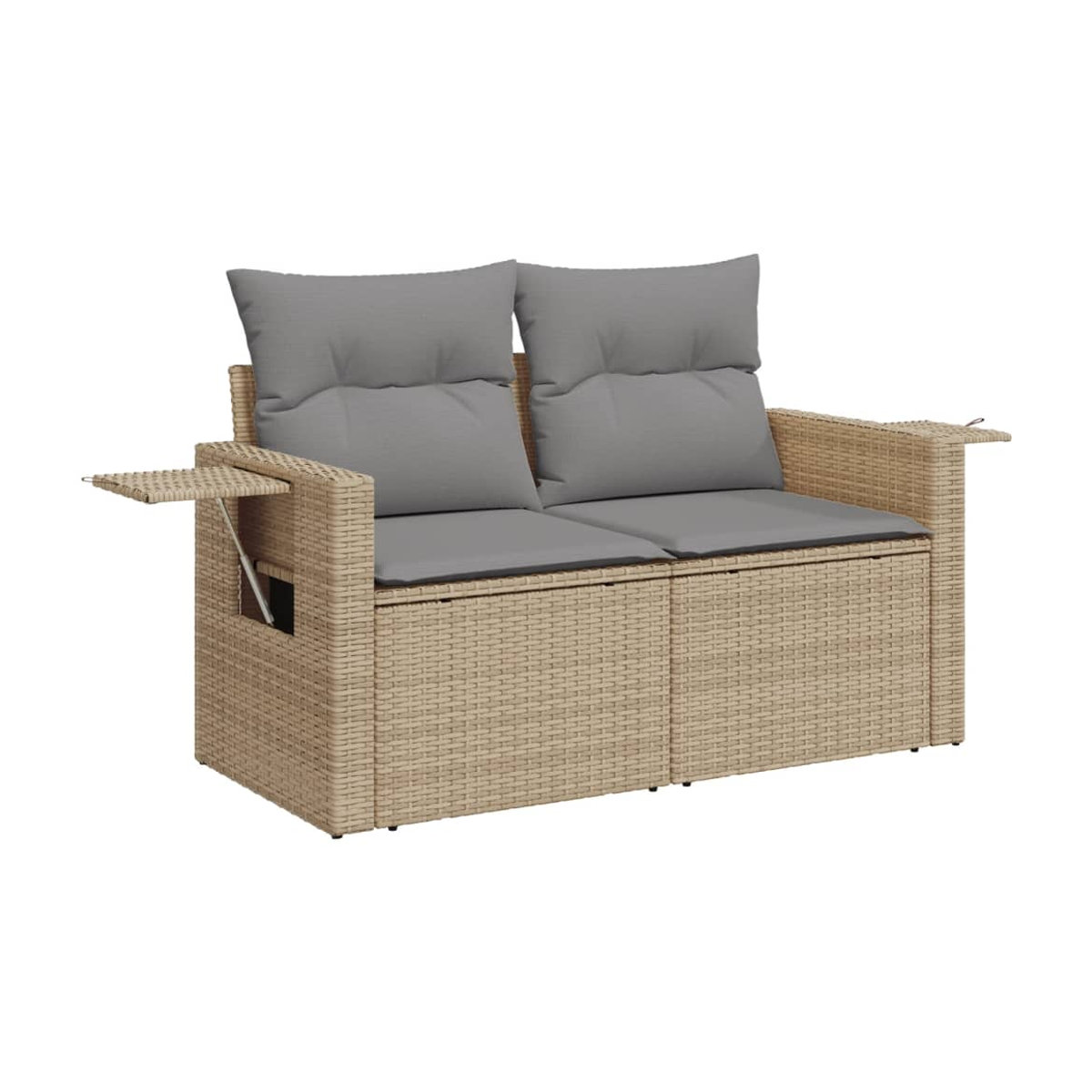 Vidaxl Gartenmöbel-Set aus Polyrattan und Akazie mit 13 Teilen in Beige - Bild 2