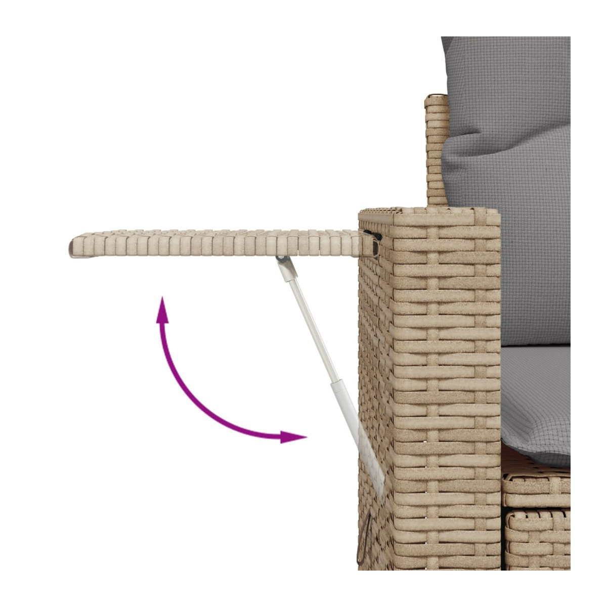Vidaxl Gartenmöbel-Set aus Polyrattan und Akazie mit 13 Teilen in Beige - Bild 5