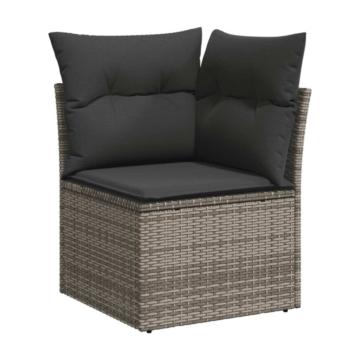 Vidaxl Gartenmöbel-Set aus Polyrattan und Akazie mit 13 Teilen in Grau inklusive Kissen - Bild 2