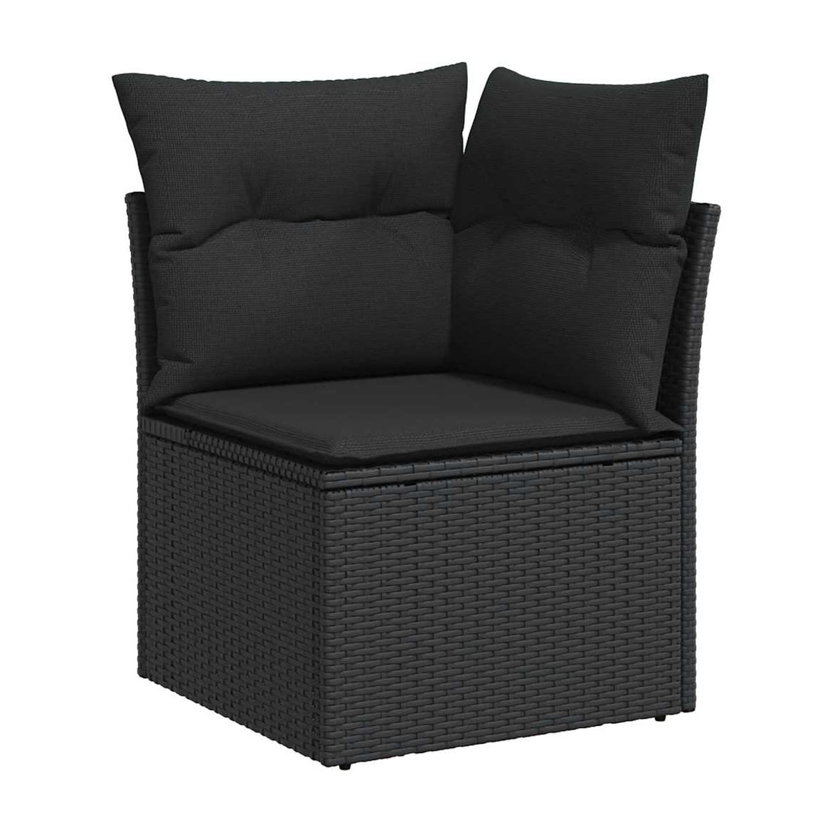Vidaxl Gartenmöbel-Set aus Polyrattan und Akazie mit 13-teiligem Kissen-Set in Schwarz - Bild 1