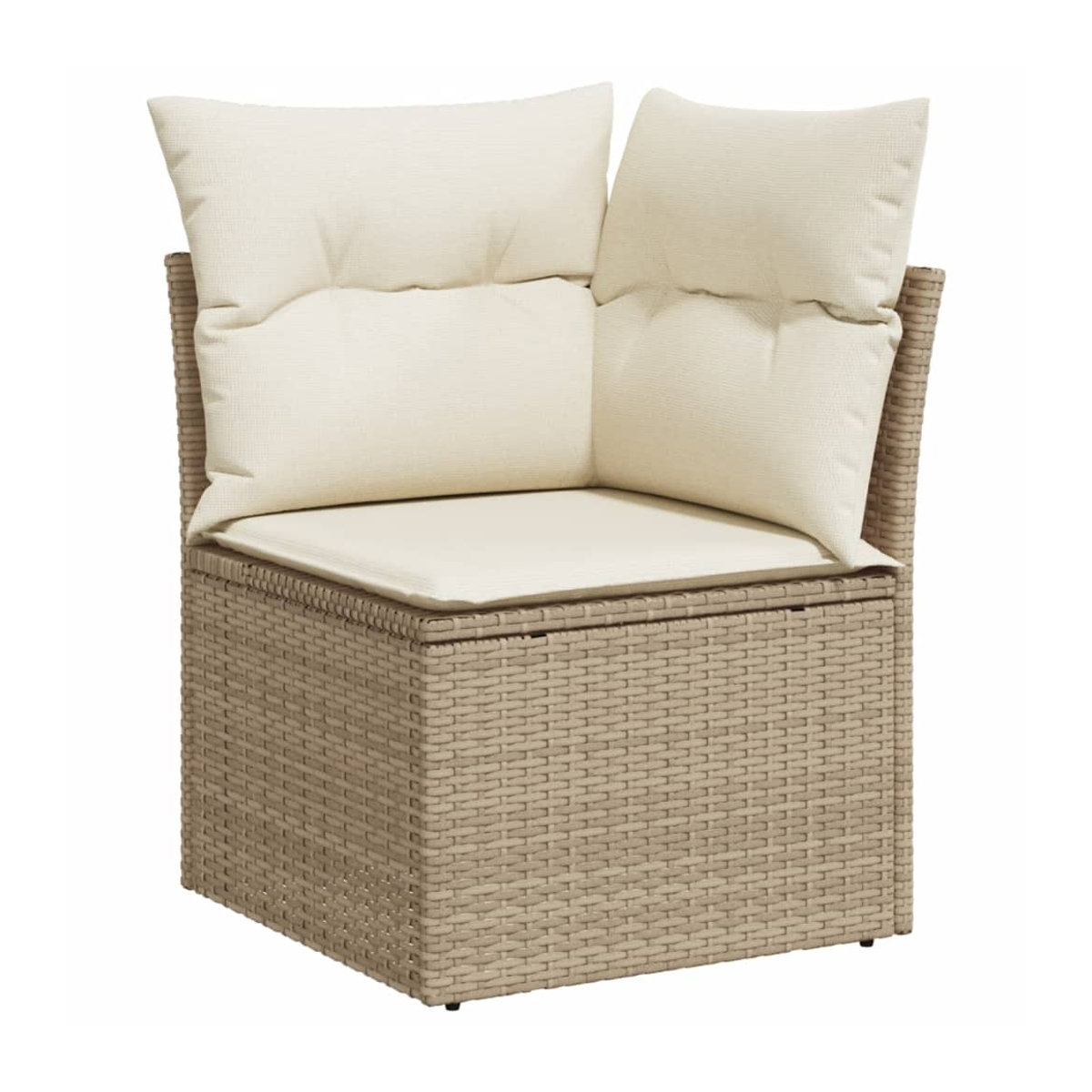 Vidaxl Gartenmöbel-Set aus Polyrattan und Akazie mit 9 Teilen und Kissen, Beige - Bild 3