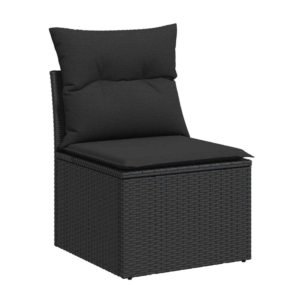 Vidaxl Gartenmöbel-Set aus Polyrattan und Akazie mit Kissen, 12-teilig, Schwarz - Bild 2
