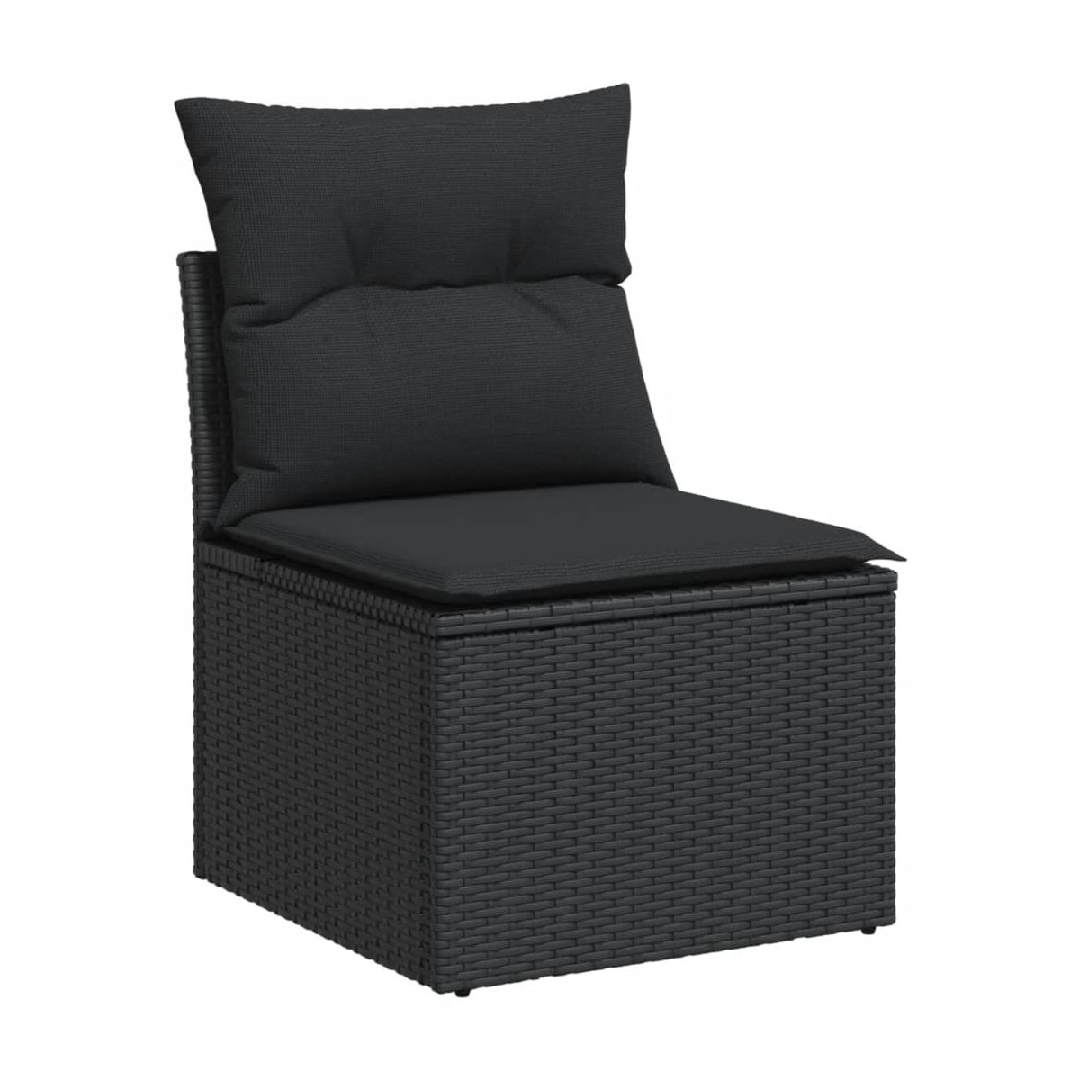 Vidaxl Gartenmöbel-Set aus Polyrattan und Akazie mit Kissen, 12-teilig, Schwarz - Bild 3