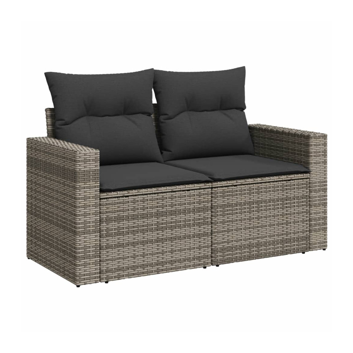 Vidaxl Gartenmöbel-Set aus Polyrattan und Akazie mit Kissen, 6-teilig, Grau - Bild 1