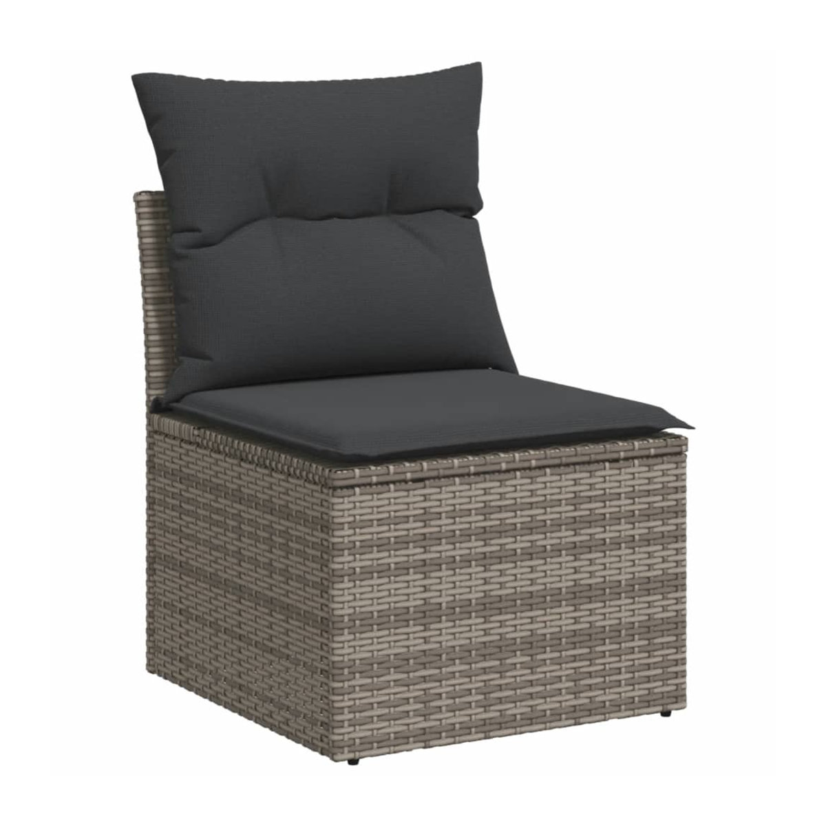Vidaxl Gartenmöbel-Set aus Polyrattan und Akazie mit Kissen, 6-teilig, Grau - Bild 2