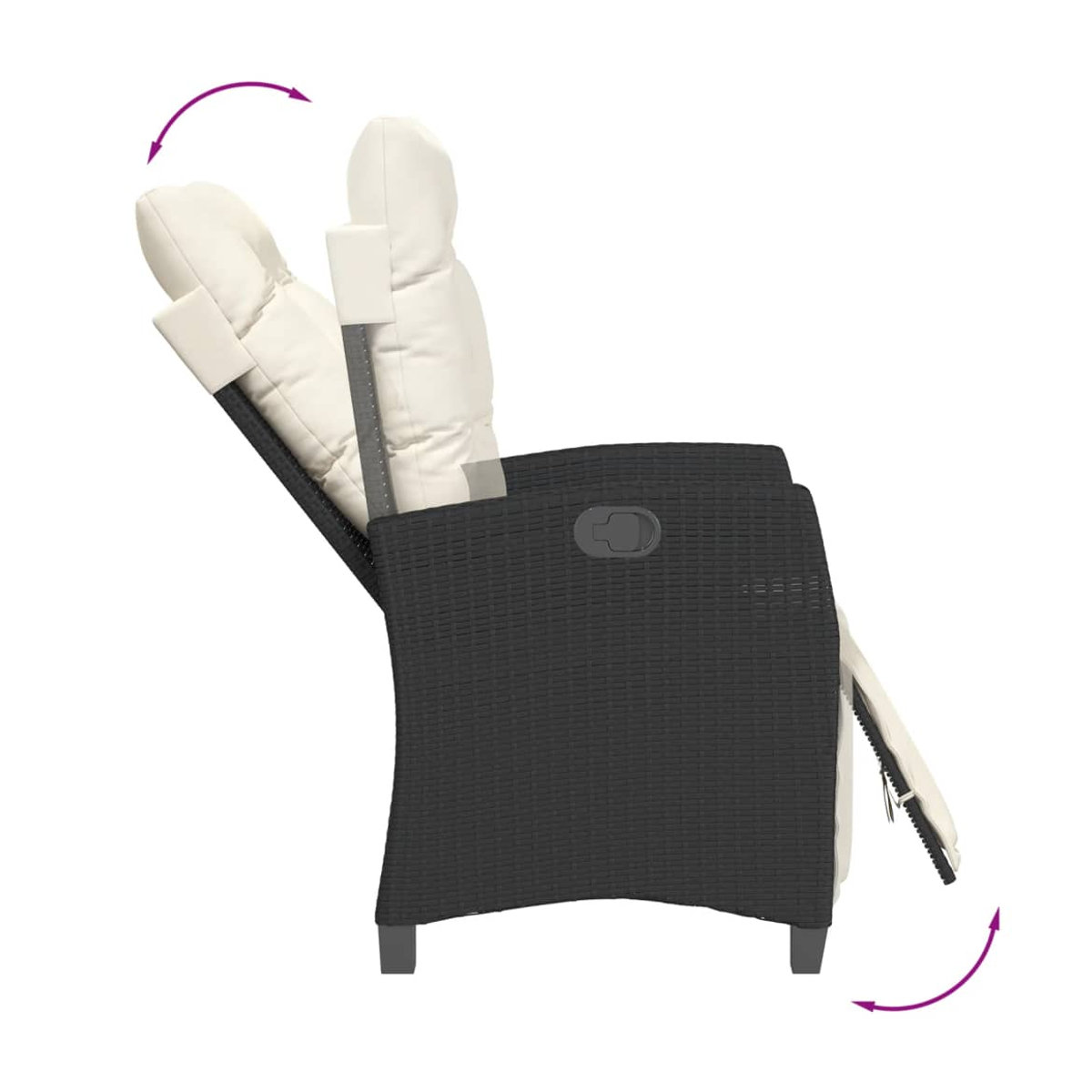 Vidaxl Gartenmöbel-Set aus Polyrattan und Glas mit Kissen, 5-teilig, Schwarz - Bild 4