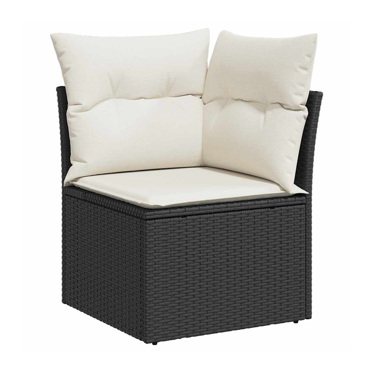 Vidaxl Gartenmöbel-Set aus Polyrattan und Stahl mit Kissen, 12-teilig, Schwarz - Bild 3