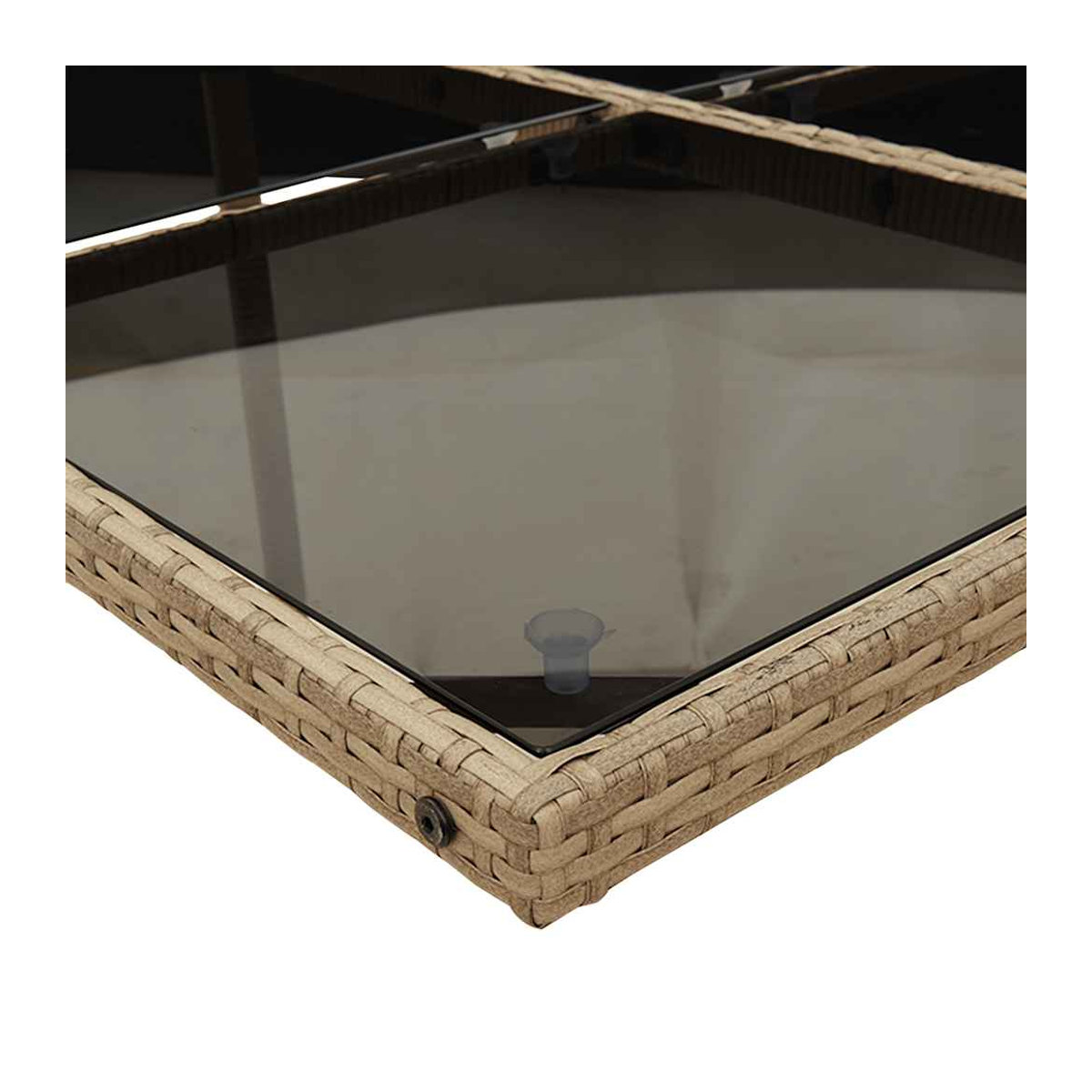 Vidaxl Gartenmöbel-Set aus Rattan mit Kissen und Glastisch in Beige, 17-teilig - Bild 3