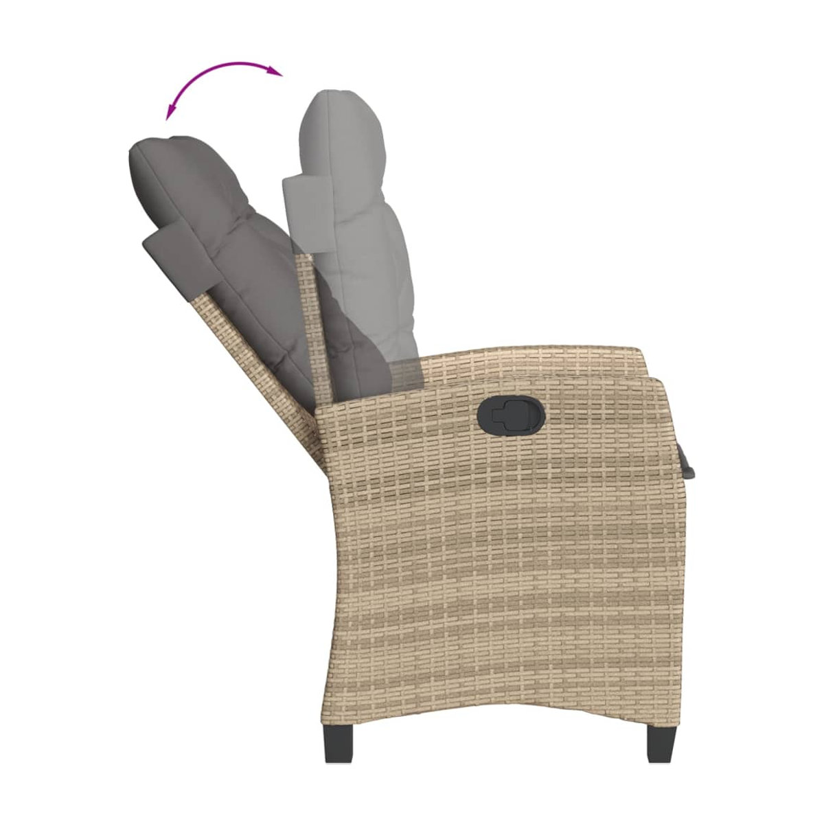 Vidaxl Gartenmöbel-Set aus Rattan mit Kissen und Glastisch in Beige, modern, 5-teilig - Bild 3