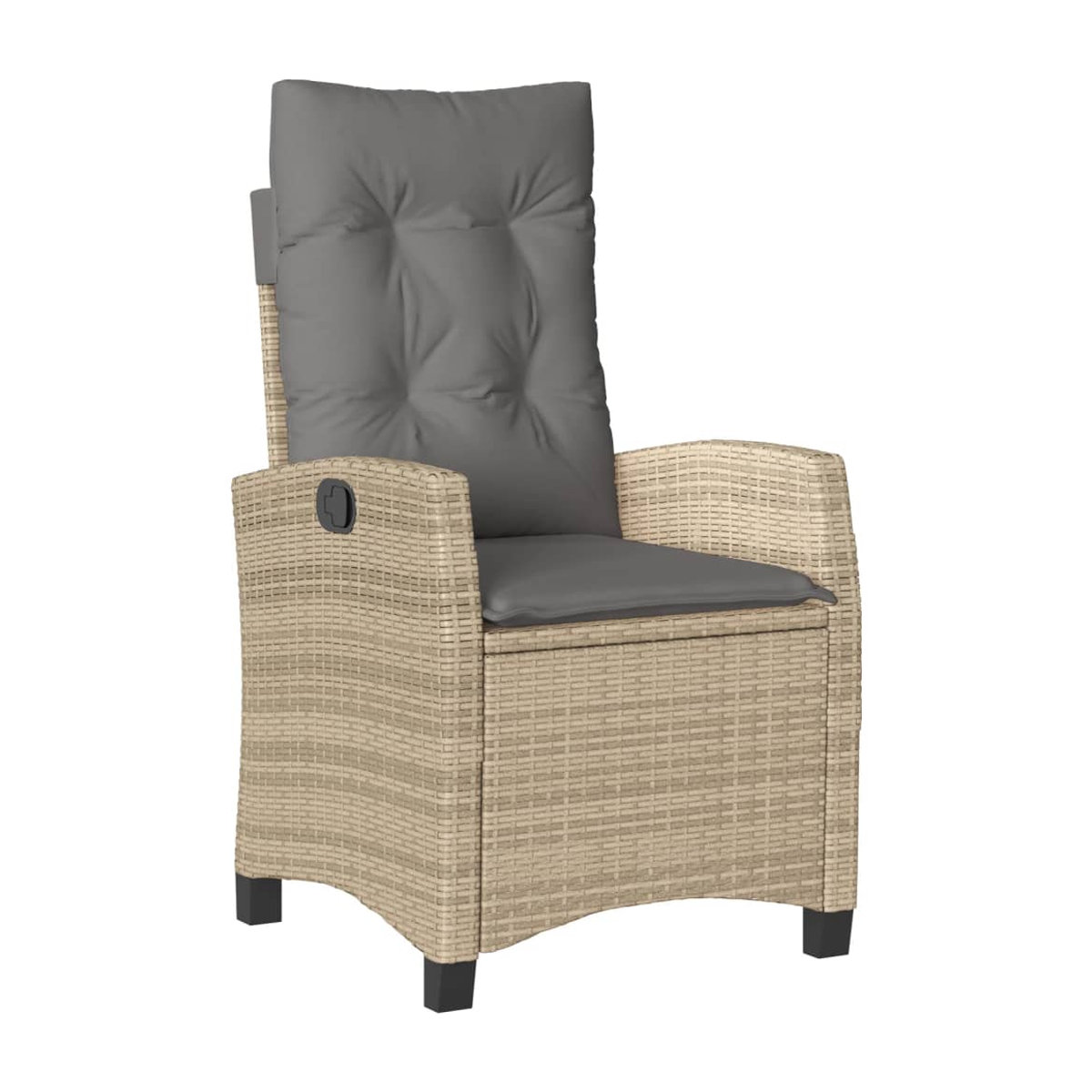 Vidaxl Gartenmöbel-Set aus Rattan mit Kissen und Glastisch in Beige, modern, 5-teilig - Bild 4