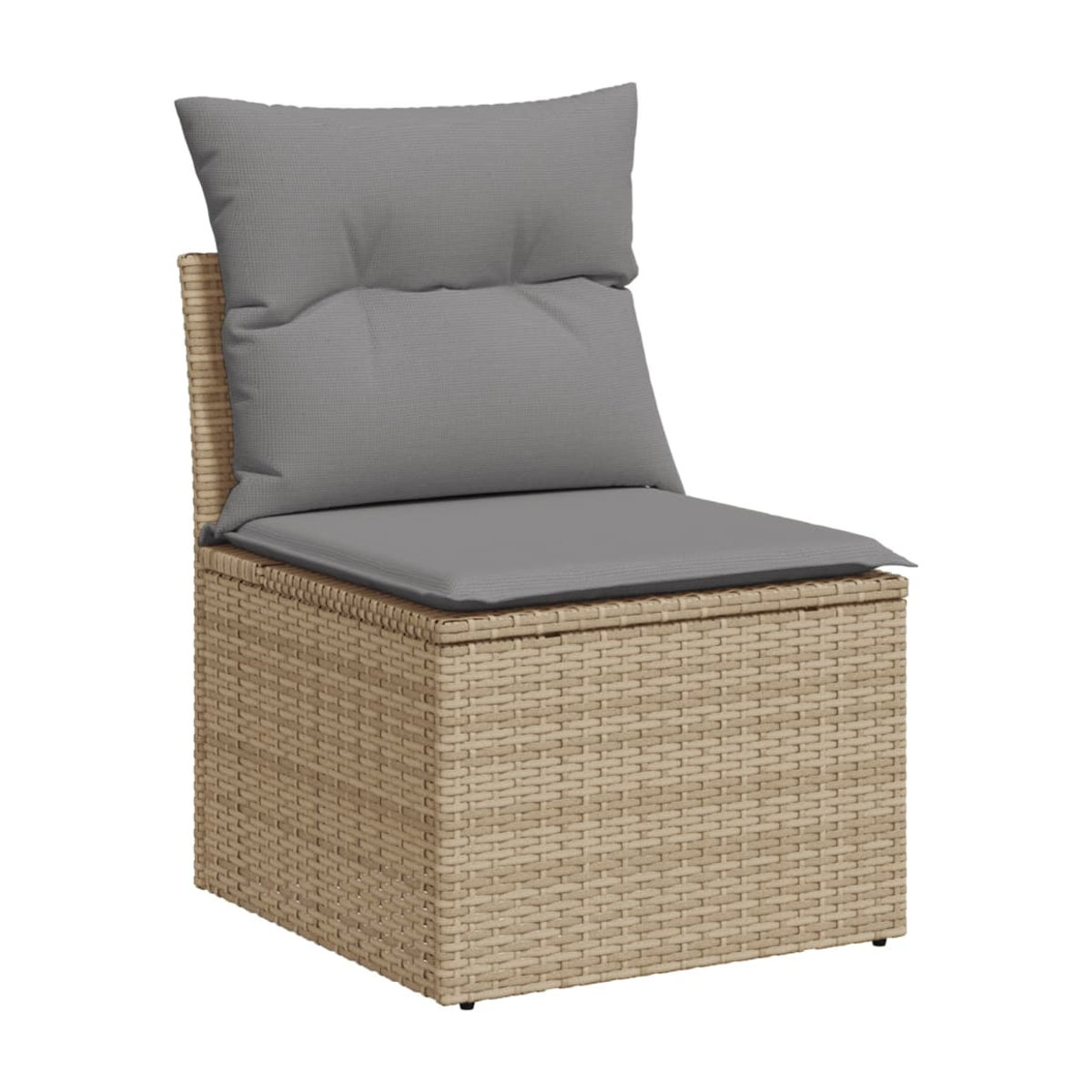 Vidaxl Gartenmöbel-Set aus Rattan und Holz mit Kissen, 9-teilig, Beige, Modernes Design - Bild 4