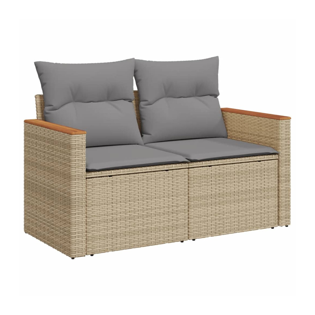 Vidaxl Gartenmöbel-Set mit 10-teiligen Kissen aus Rattan und Metall in Beige und Grau - Bild 3