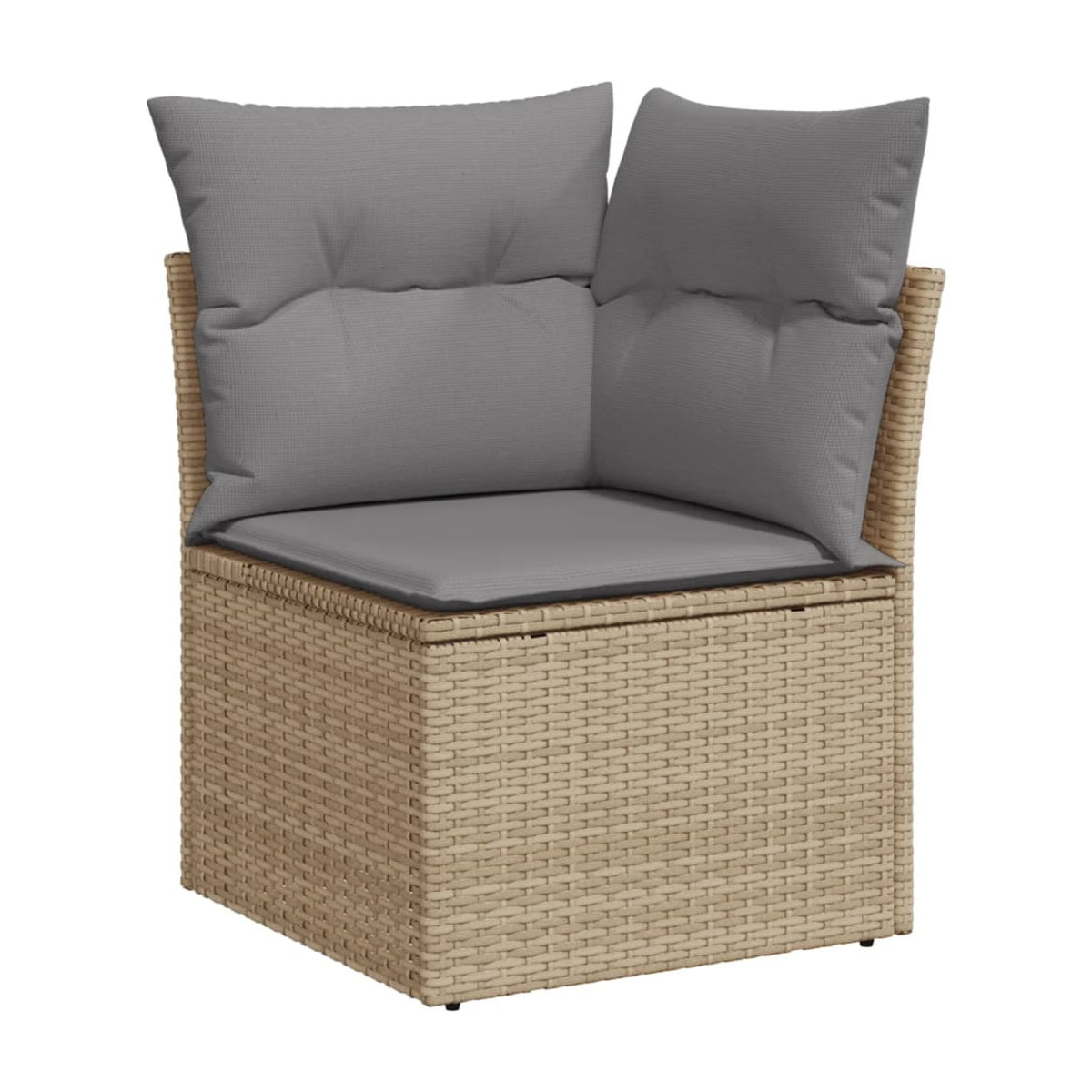Vidaxl Gartenmöbel-Set mit 4 Teilen und Kissen aus Rattan und Holz in Beige und Grau - Bild 2