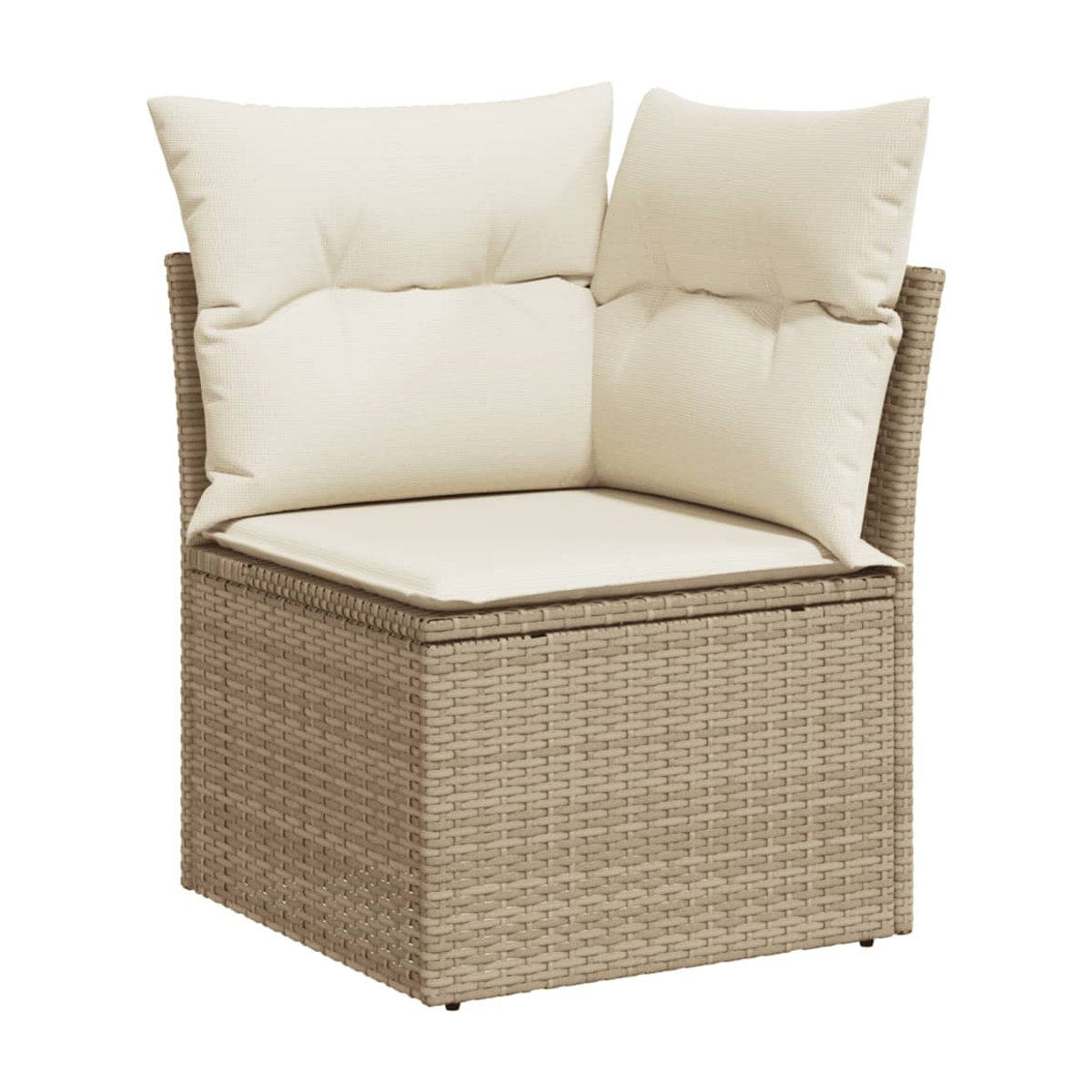 Vidaxl Gartenmöbel-Set mit 8 Kissen aus Polyrattan in Beige für Erwachsene im modernen Design - Bild 2