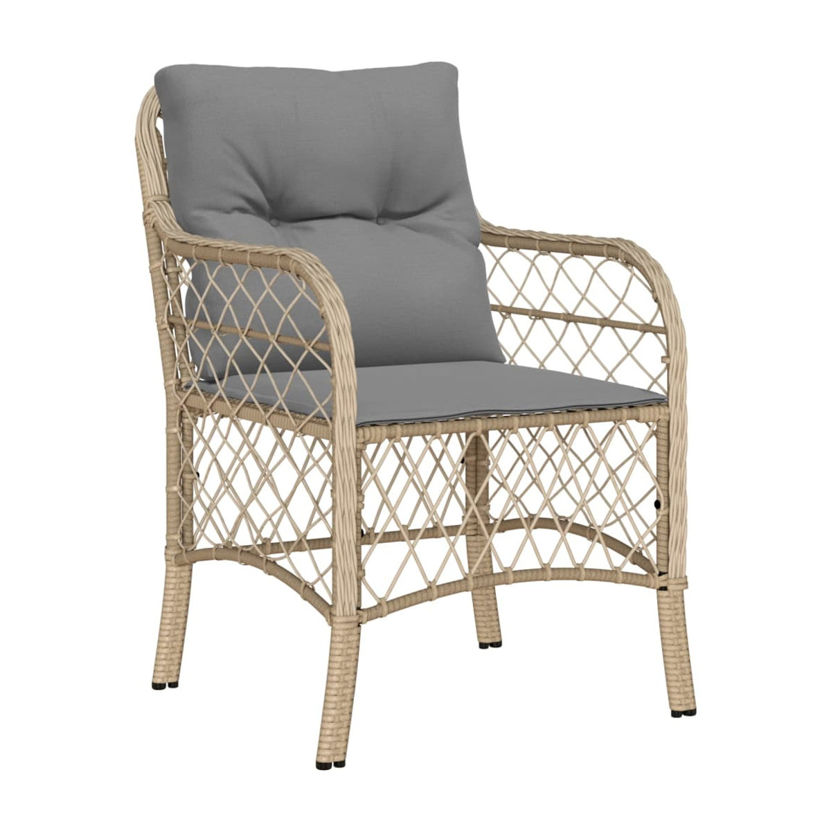 Vidaxl Gartenmöbel-Set mit 9 Teilen und Kissen aus Rattan und Metall in Beige - Bild 3