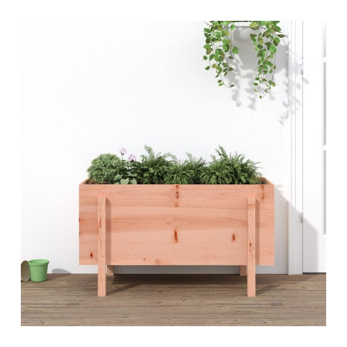 Vidaxl Gartenpflanzkübel auf Füßen aus Massivholz Douglasie, B/T/H: 101 x 50 x 57 cm - Bild 1