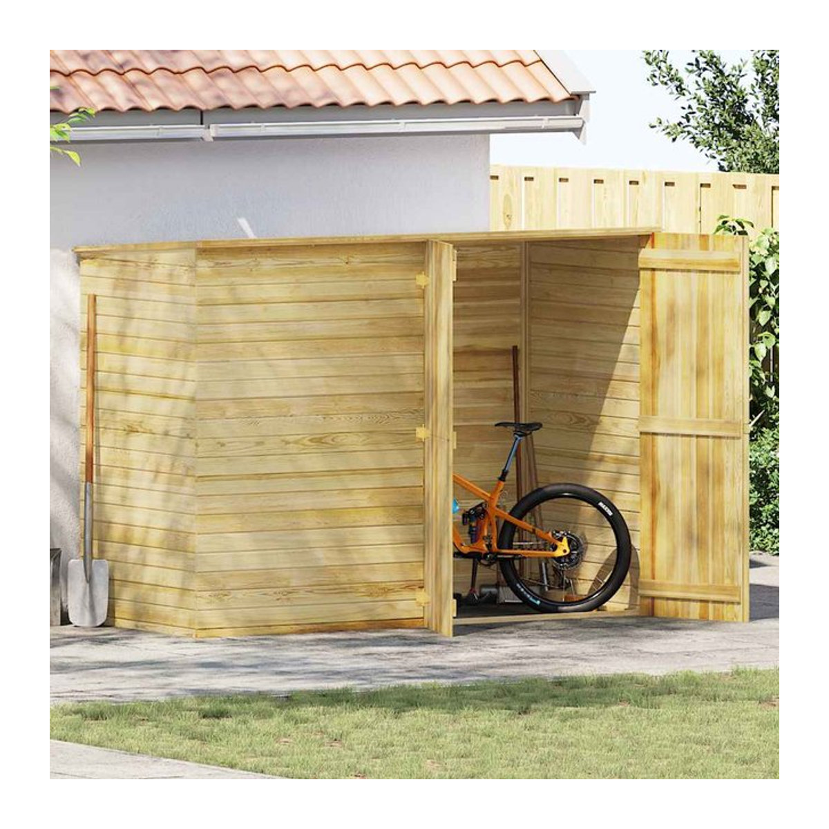 VIDAXL Gartenschuppen aus imprägniertem Kiefernholz in Natur/Beige, B/T/H: 232 x 110 x 170 cm - Bild 1