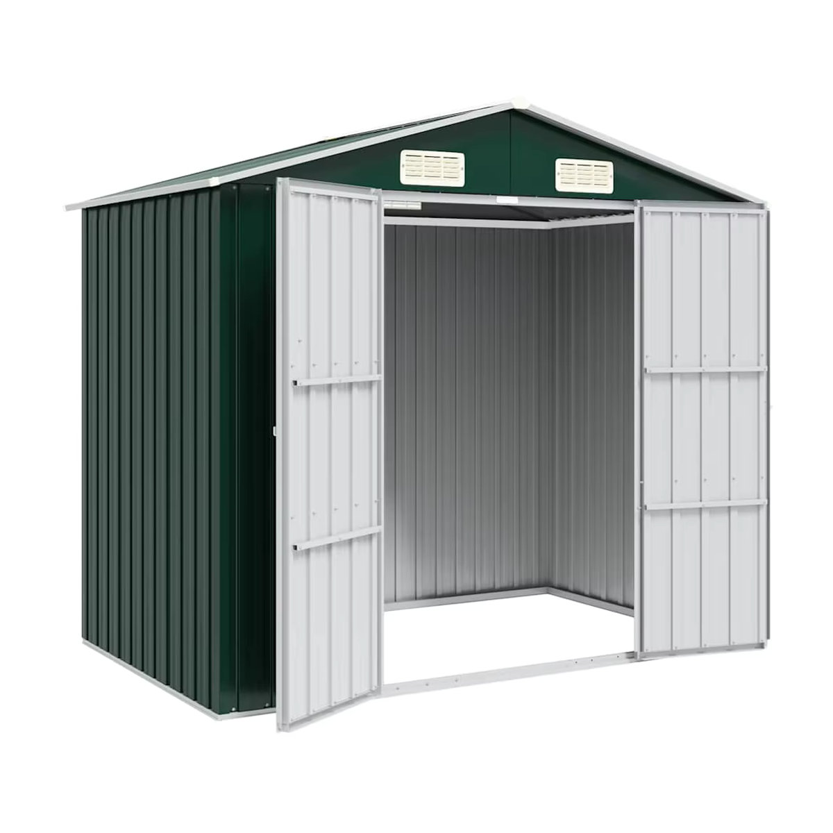 VIDAXL Gartenschuppen aus Metall in Grün und Grau, B/T/H: 205 x 129 x 183 cm - Bild 3