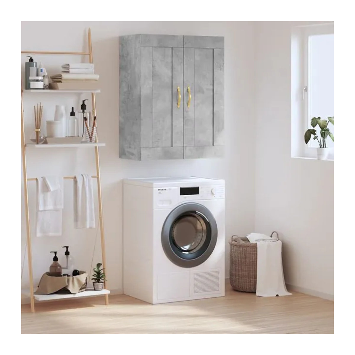 Vidaxl Hängeschrank Modern in Grau mit Drehtüren, B/T/H: 69,5 x 34 x 90 cm - Bild 1